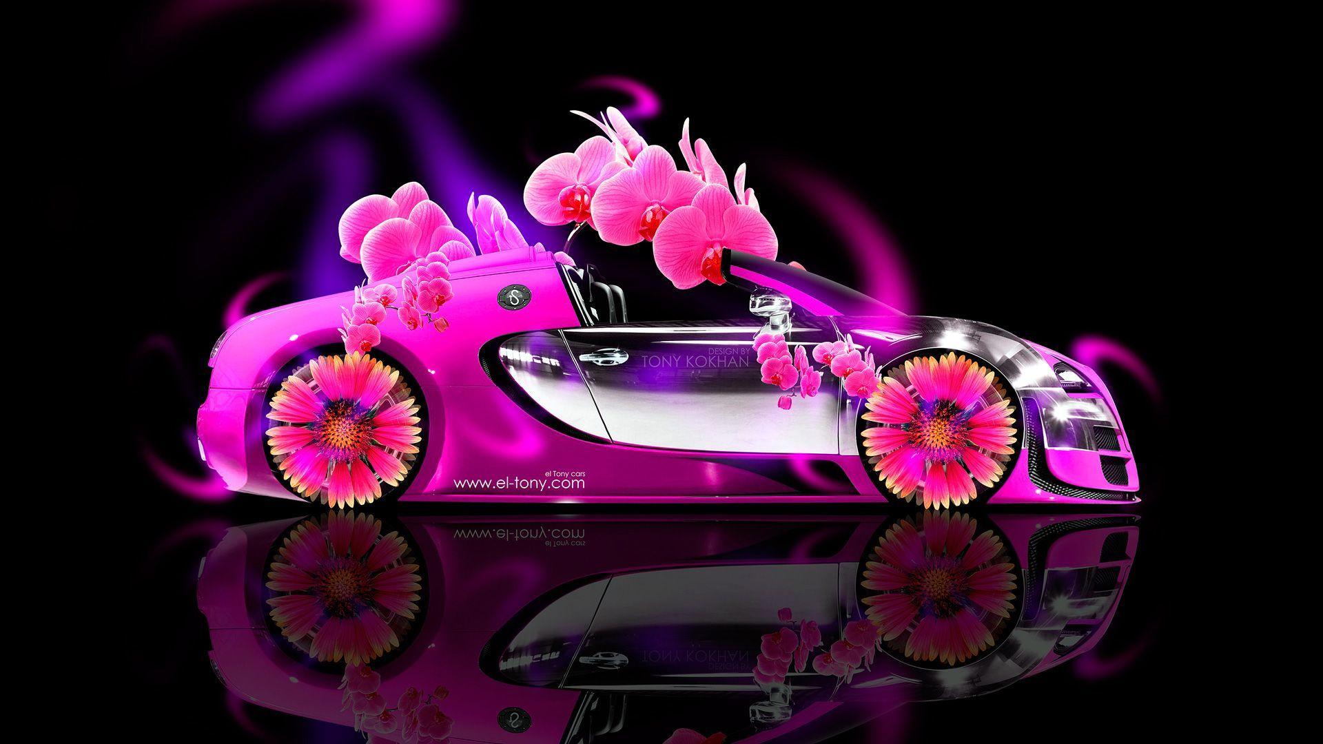 1920x1080 Pink Bugatti Wallpaper
