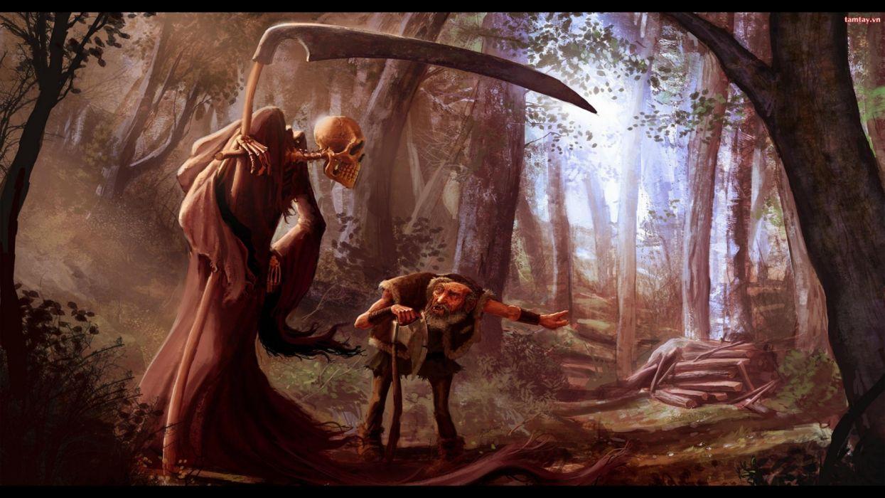 1245x700 Evil scythe dark dwarf reaper grim reaper wallpaperx2160