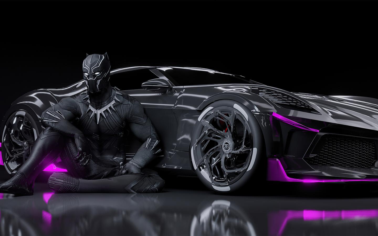 1440x900 Black Panther Bugatti Chiron La Voiture Noire 1440x900 Resolution HD 4k Wallpaper, Image, Background, Photo and Picture