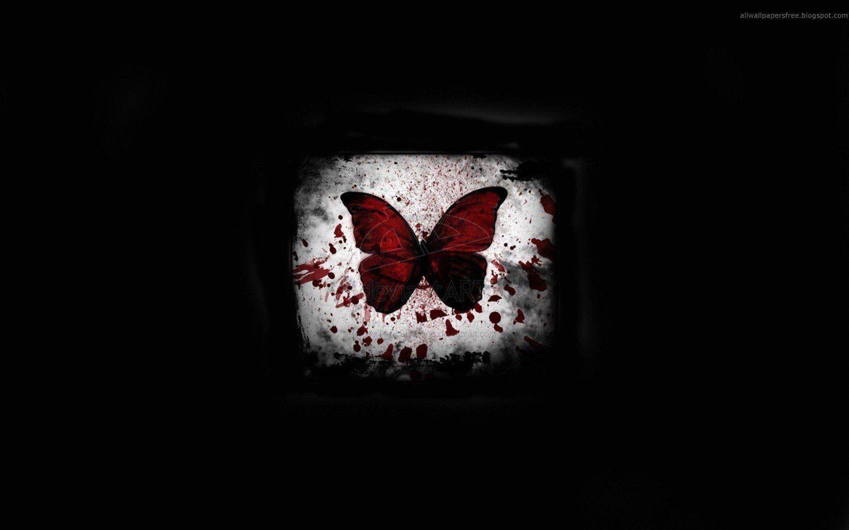 1680x1050 Horror emo Gothic butterflies wallpaperx1050