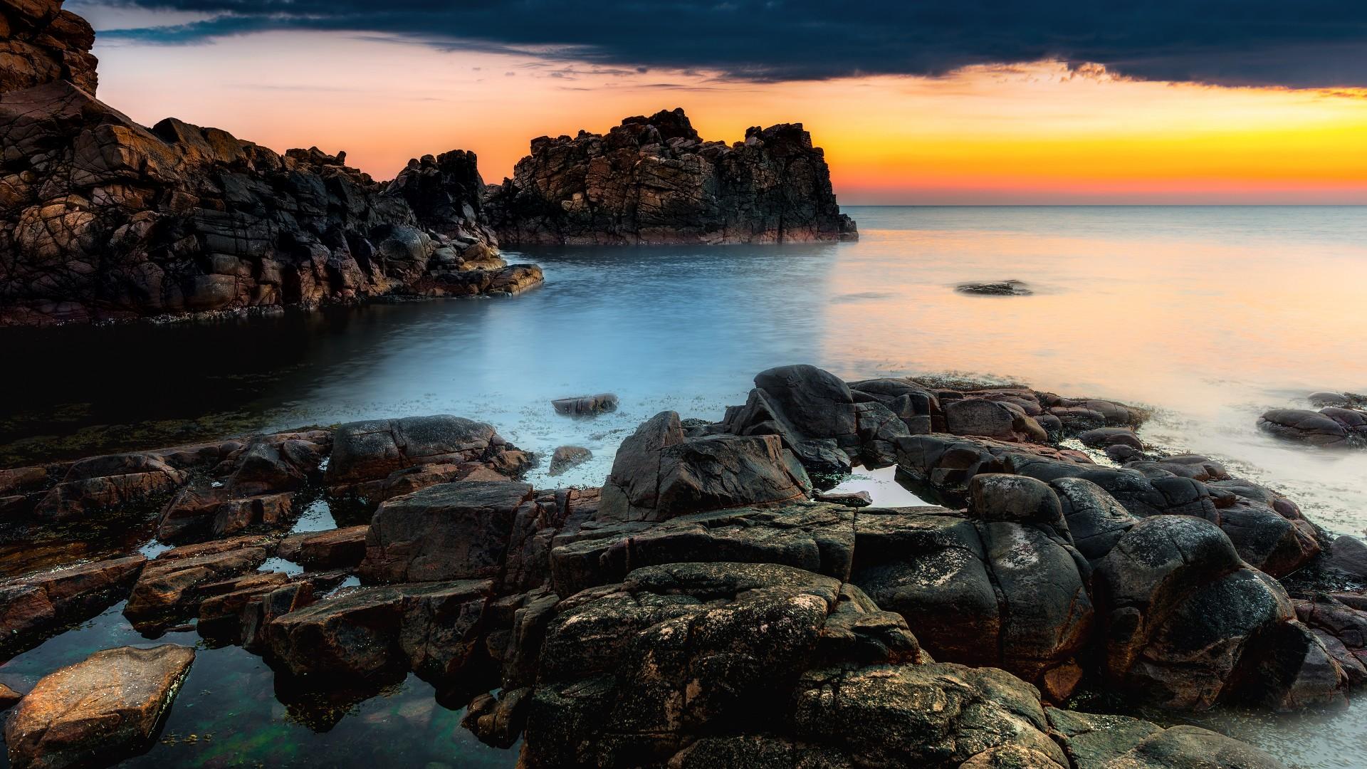 1920x1080 Wallpaper Hovs Hallar, 4k, HD wallpaper, 5k, Sweden, beach, sea, ocean, water, sunset, sunrise, clouds, sky, Nature
