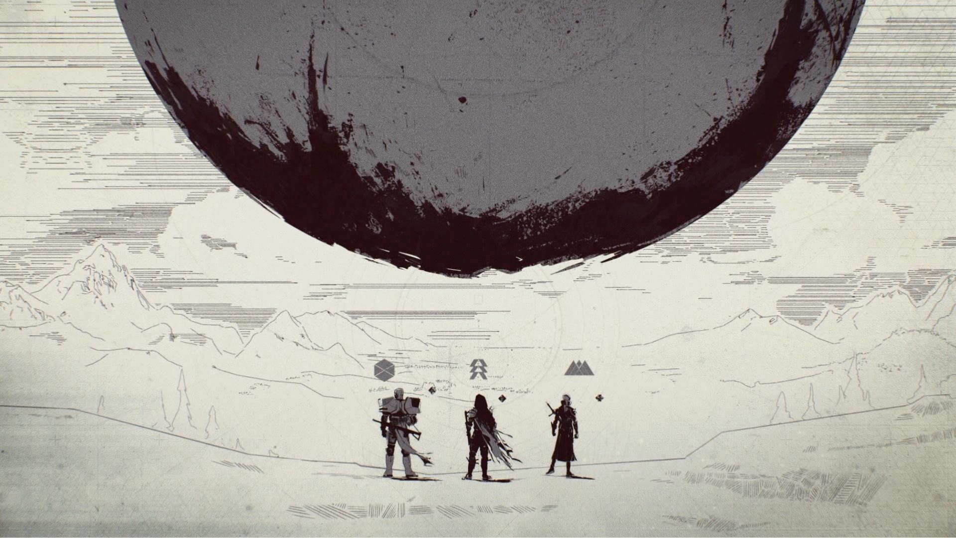 1920x1080 Download wallpaper 1920x1080 warriors, minimal, planet, destiny full hd, hdtv, fhd, 1080p wallpaper, 1920x1080 HD background, 7097