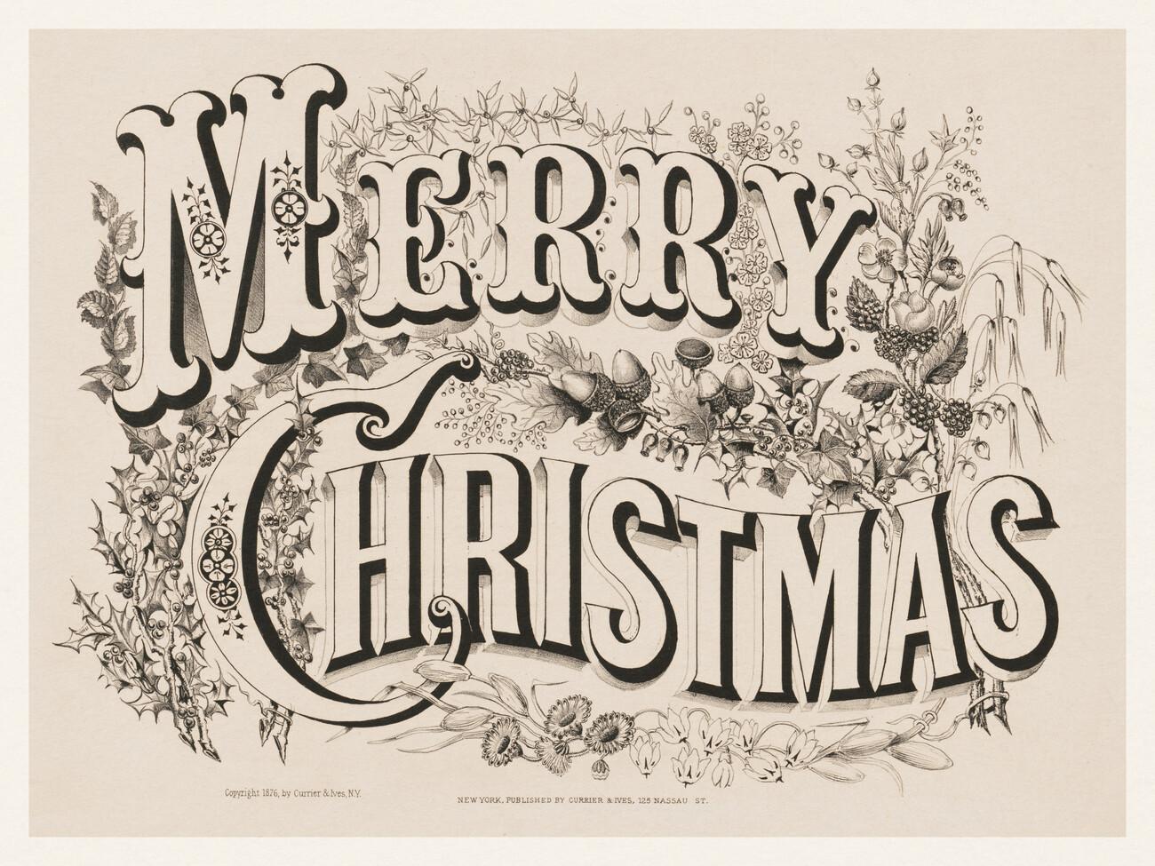 1300x975 Merry Christmas (Rustic Farmhouse Vintage Lithograph) Home Sign Wall Mural