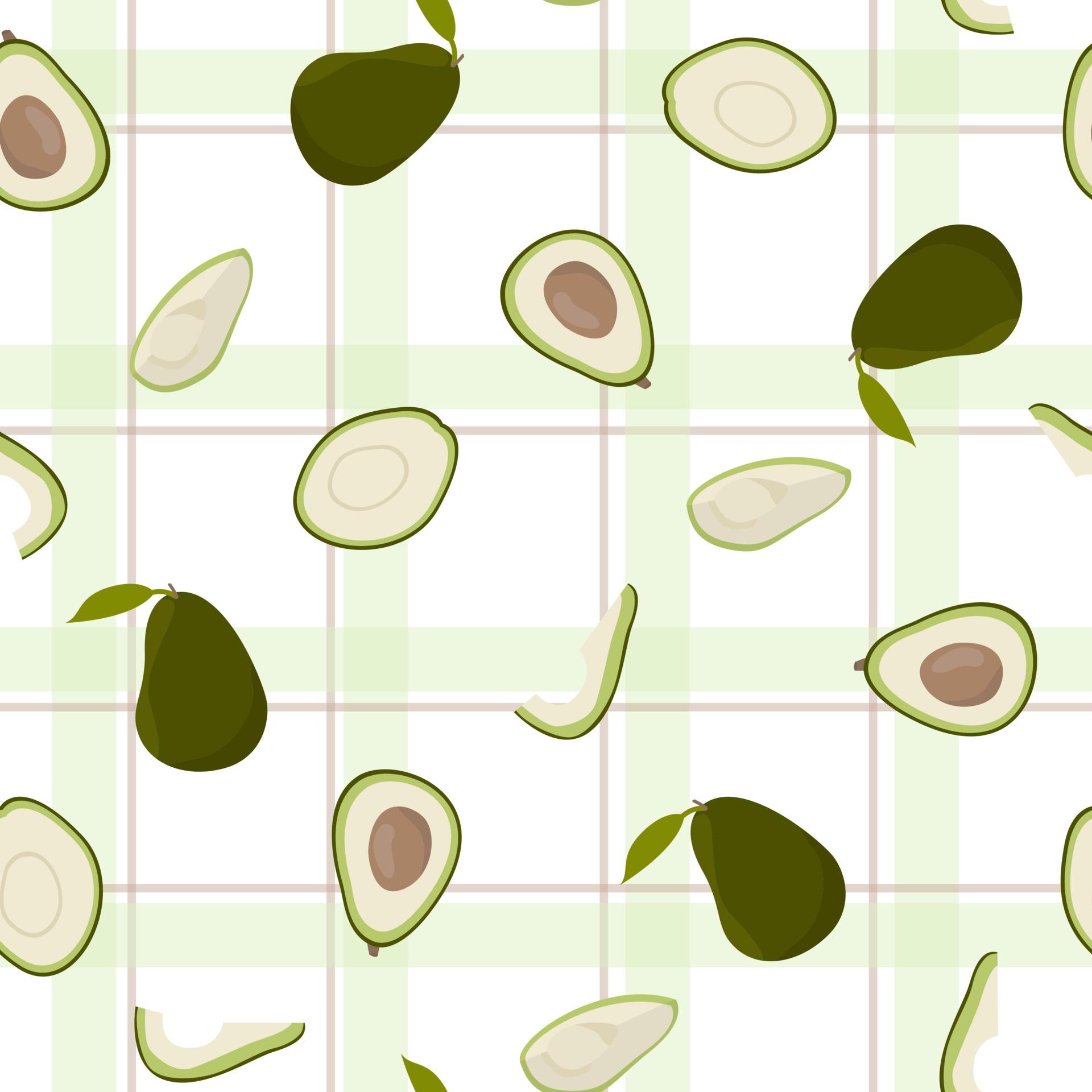 1920x1920 Cute avocado with white pattern green checkered minimalist. Summer texture, textiles, children wallpaper