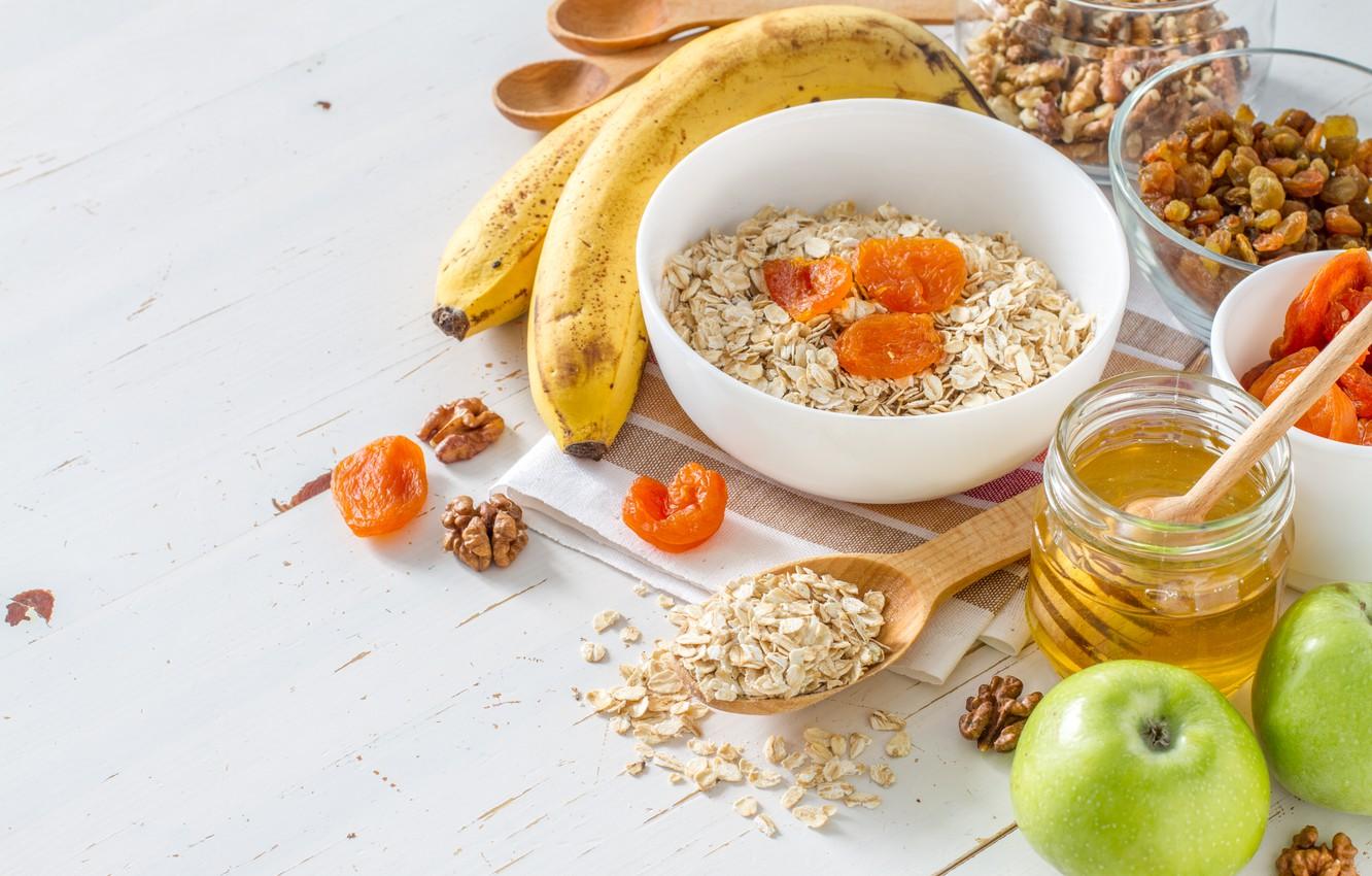 1332x850 Wallpaper Breakfast, honey, fruit, nuts, yogurt, granola, Naumenko Oleksandra image for desktop, section еда