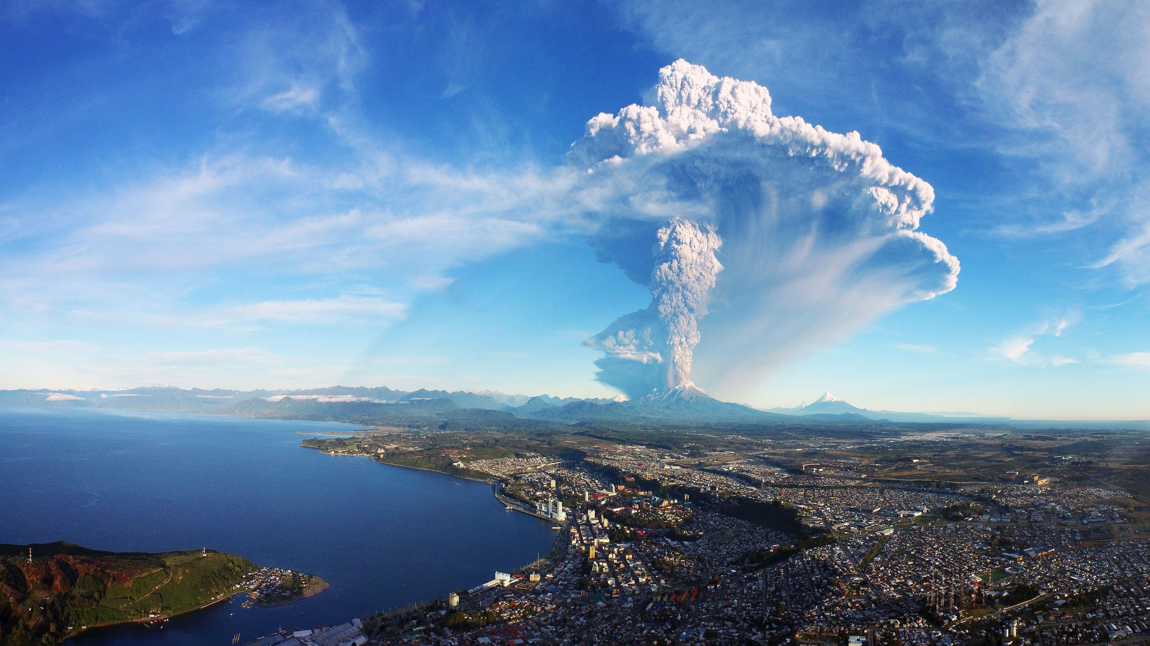 3840x2160 Landscape 4K Ultra HD Wallpaper.. Eruption Chile 4K Ultra HD