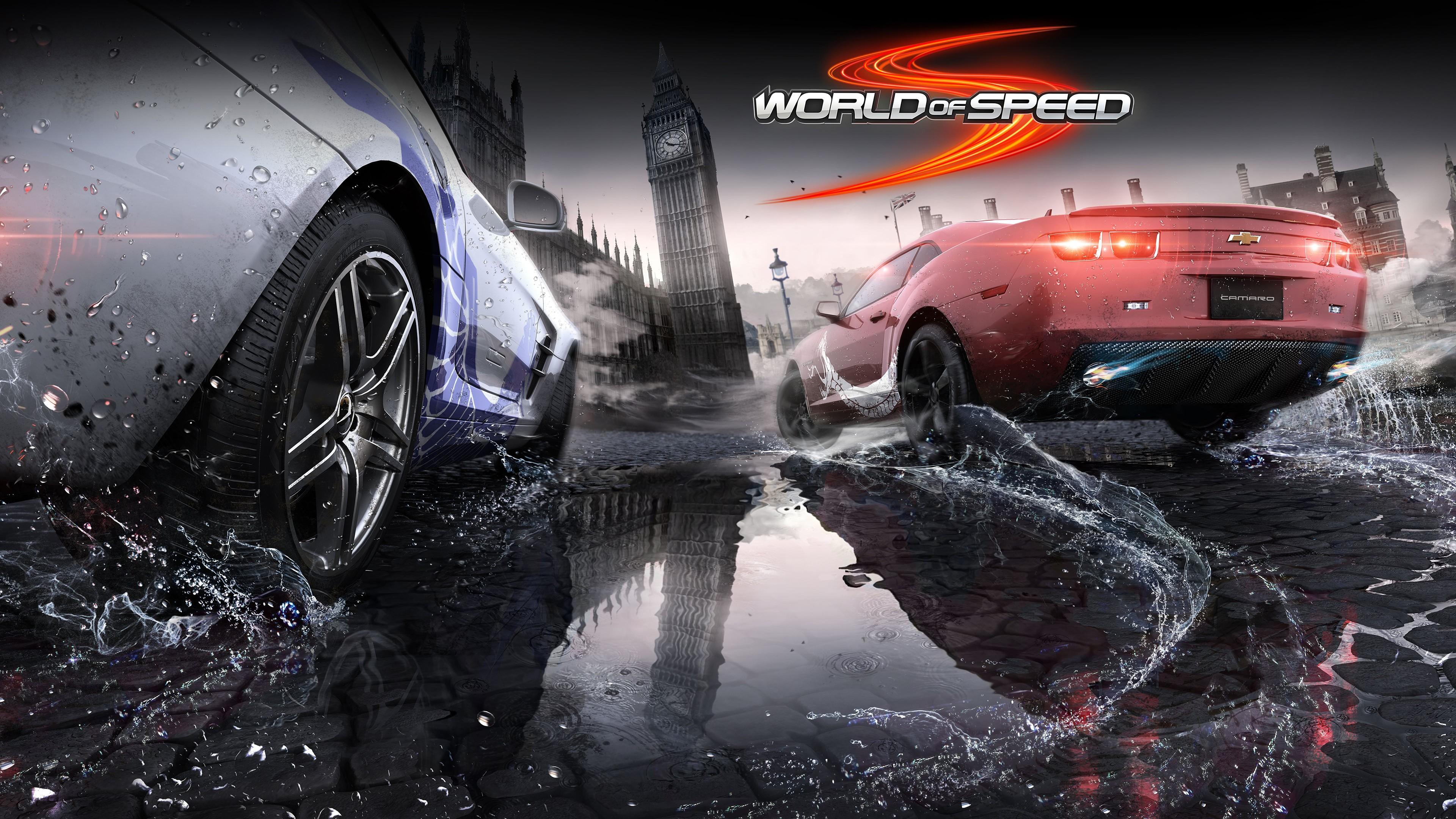 3840x2160 World Of Speed, Video Games, Car, London, Chevrolet Camaro SS, Mercedes Benz SLS AMG, Reflection Wallpaper HD / Desktop and Mobile Background