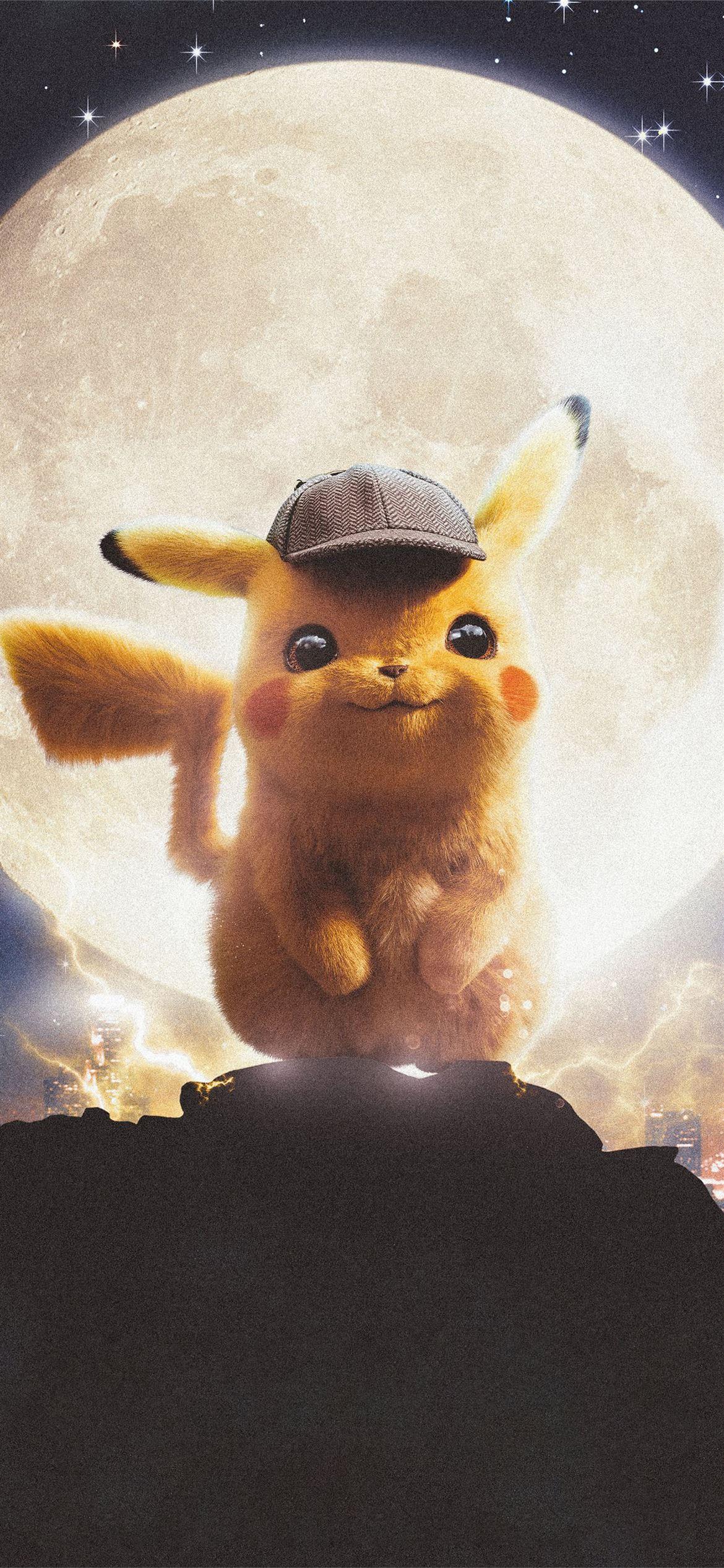1170x2532 pokemon detective pikachu poster 5k iPhone 12 Wallpaper Free Download