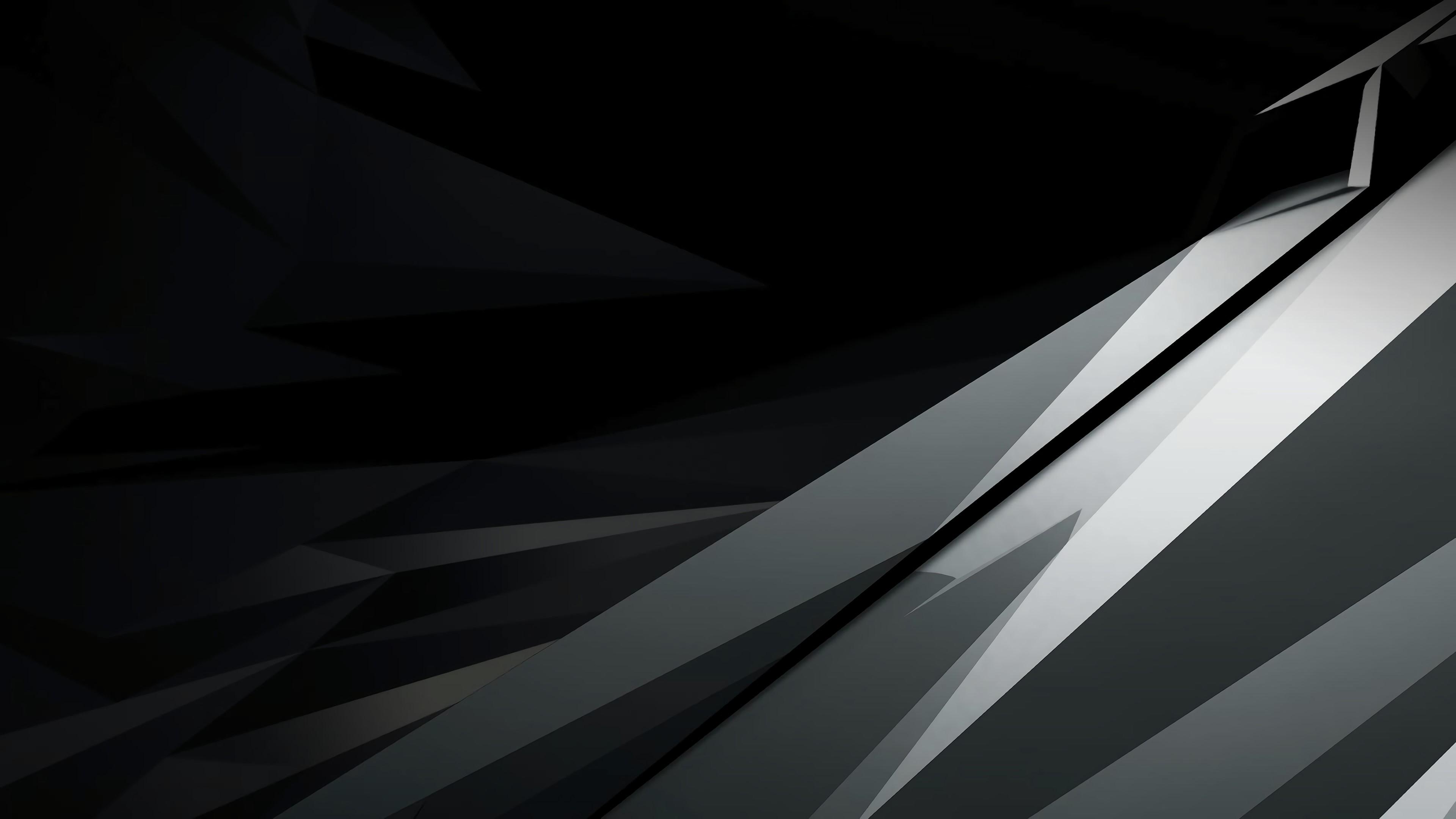 3840x2160 4K, line art, dark background, Nvidia RTX, Nvidia, abstract, gray, HD Wallpaper