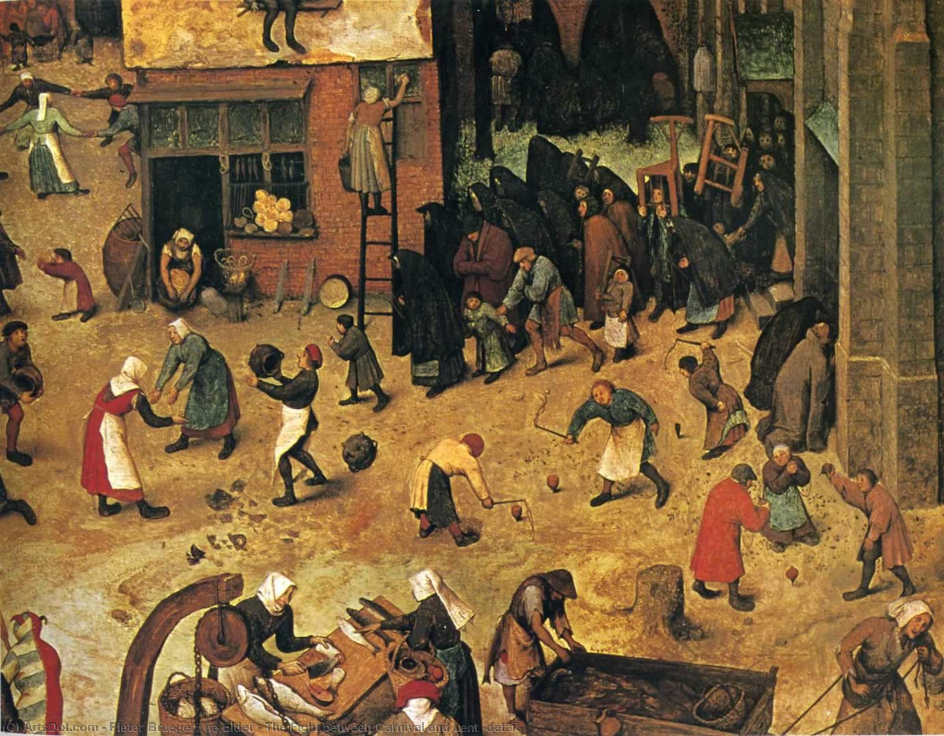 3005x2343 Artwork Replica. The Fight between Carnival and Lent (detail), 1559 by Pieter Bruegel The Elder (