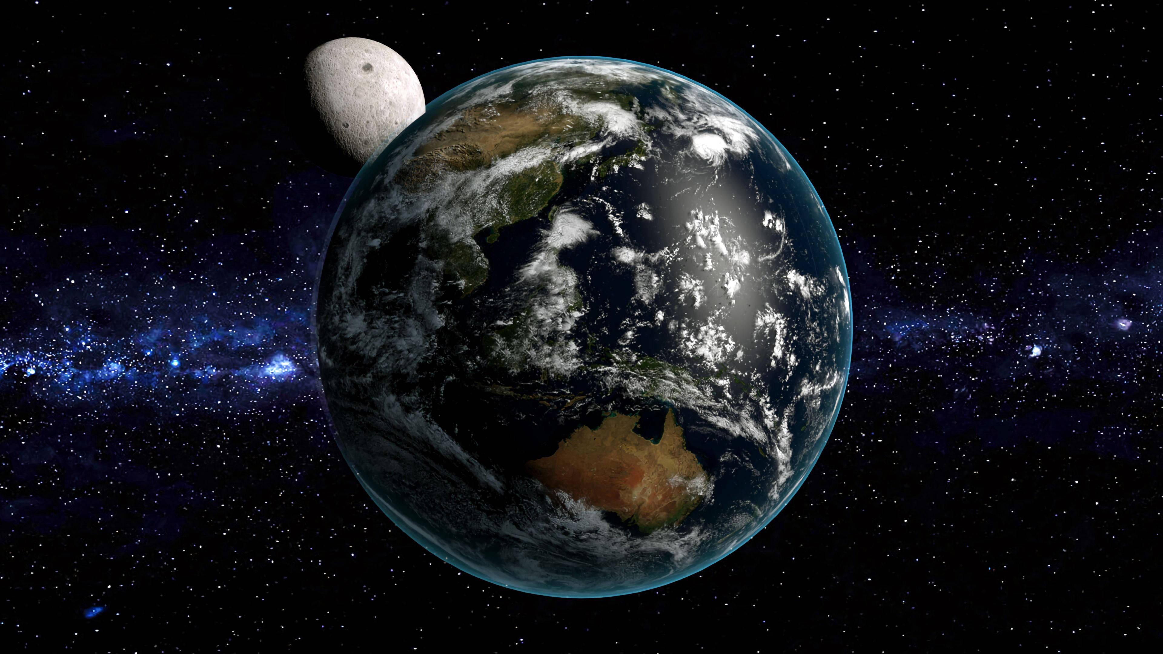 3840x2160 Download Dark Blue Earth Wallpaper