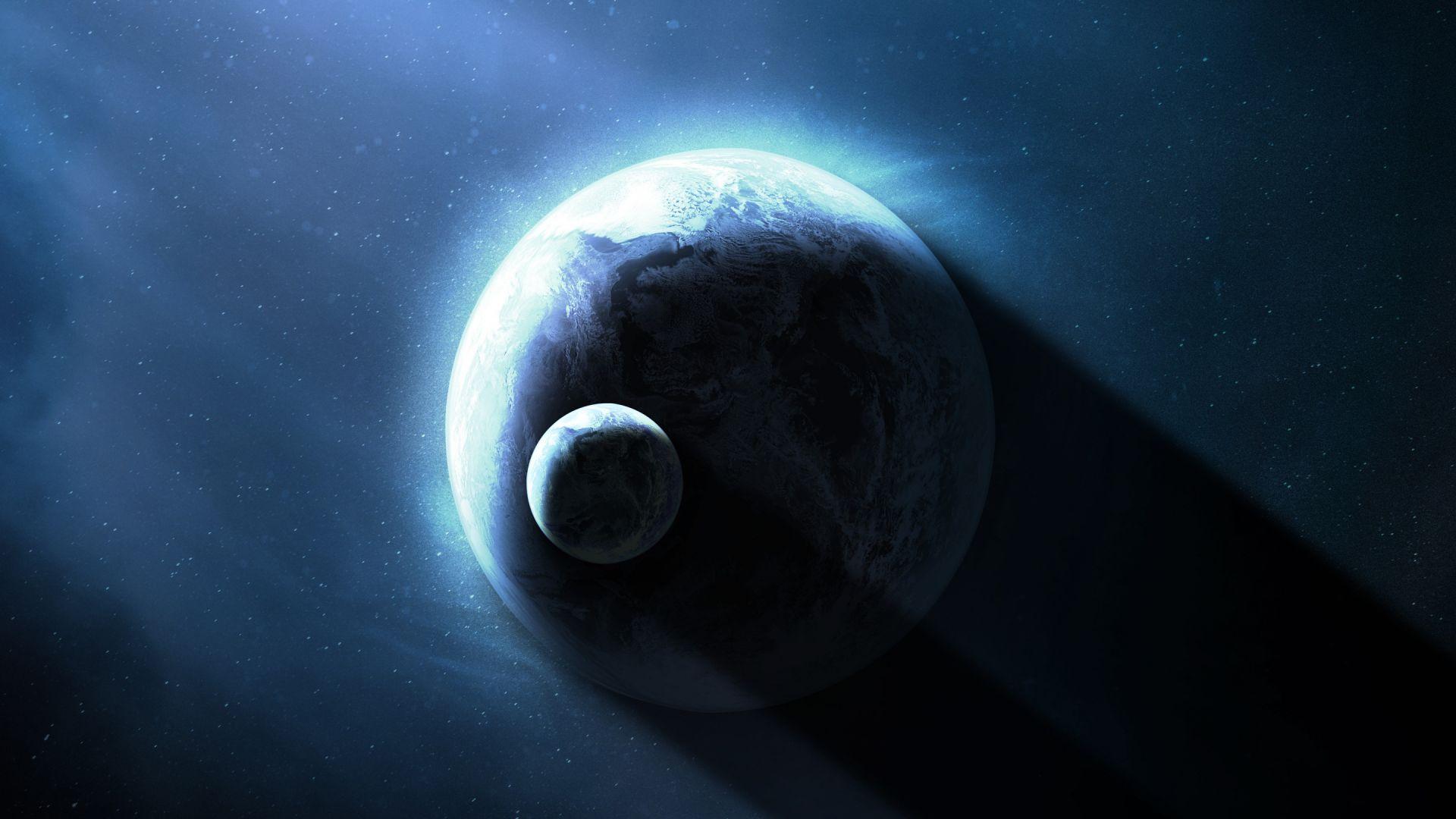 1920x1080 Desktop Wallpaper Space, Planet, Earth And Moon, HD Image, Picture, Background, Bbf432