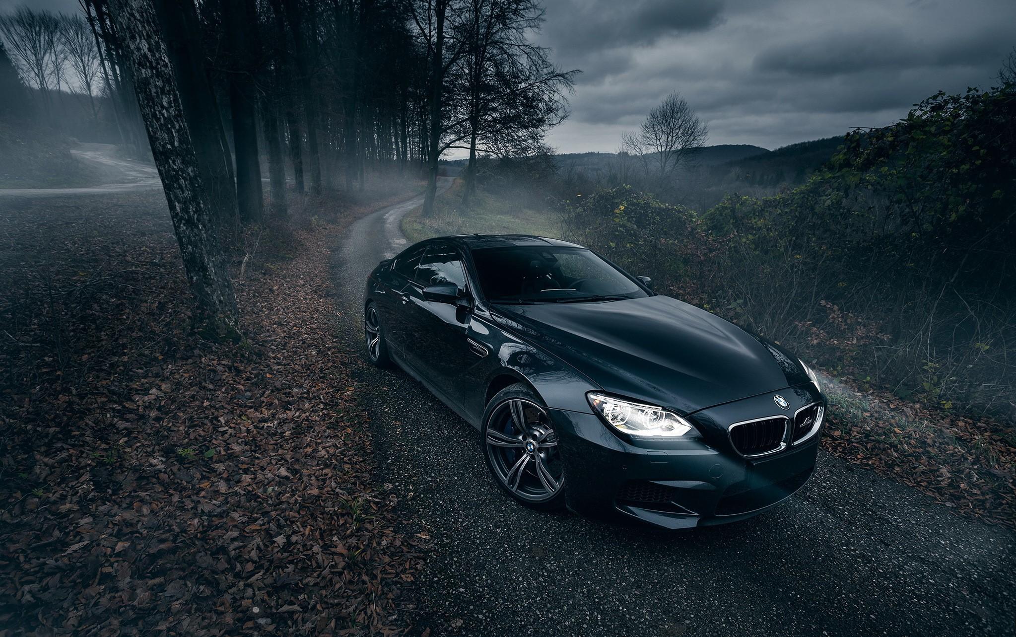 2047x1283 m BMW, Roads, Night, Fog, Black Gallery HD Wallpaper