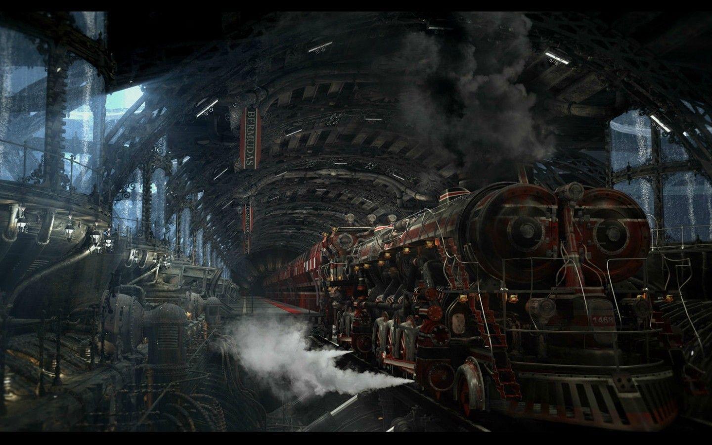 1440x900 Steampunk Wallpaper. Steampunk wallpaper, Steampunk art, Train illustration