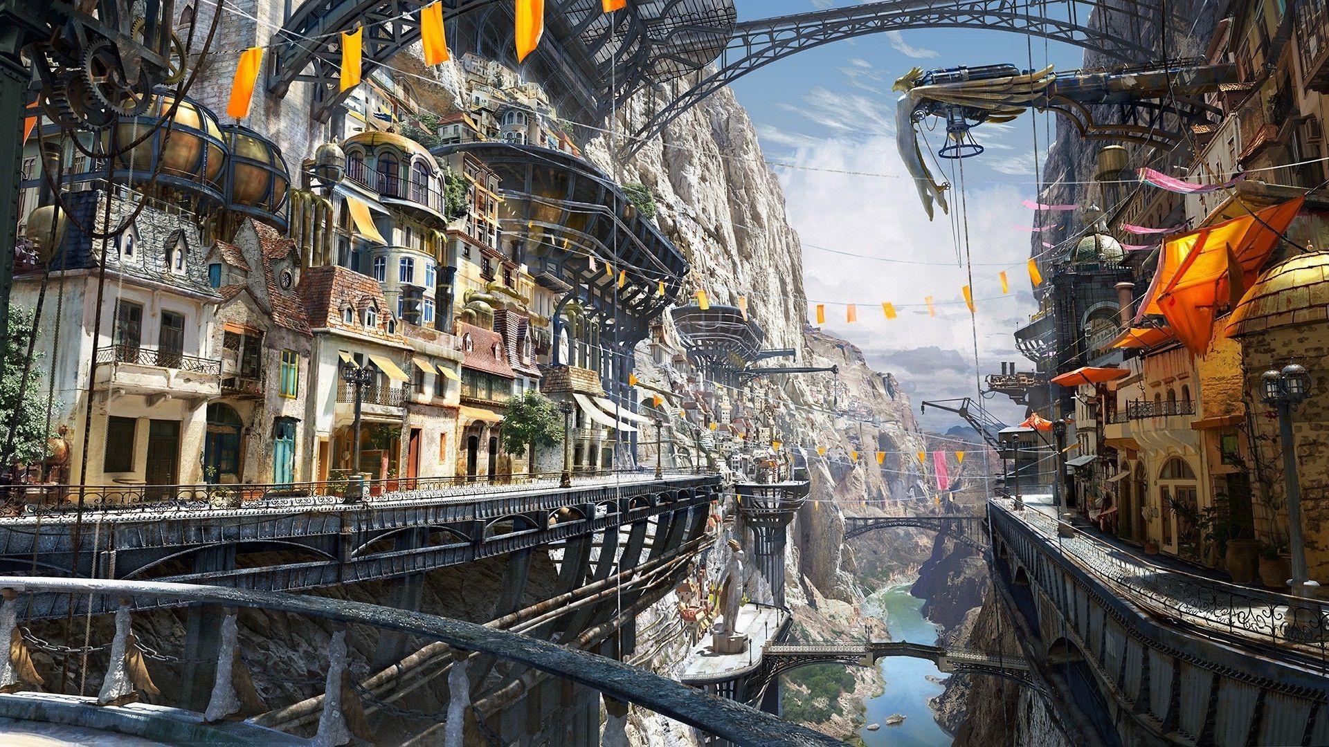 1920x1080 Steampunk City Wallpaper