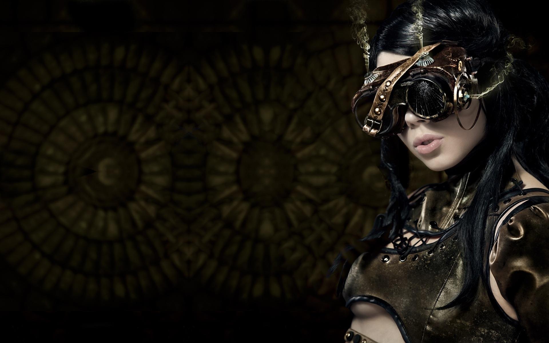 1920x1200 image Steampunk Girls Fantasy eyeglasses