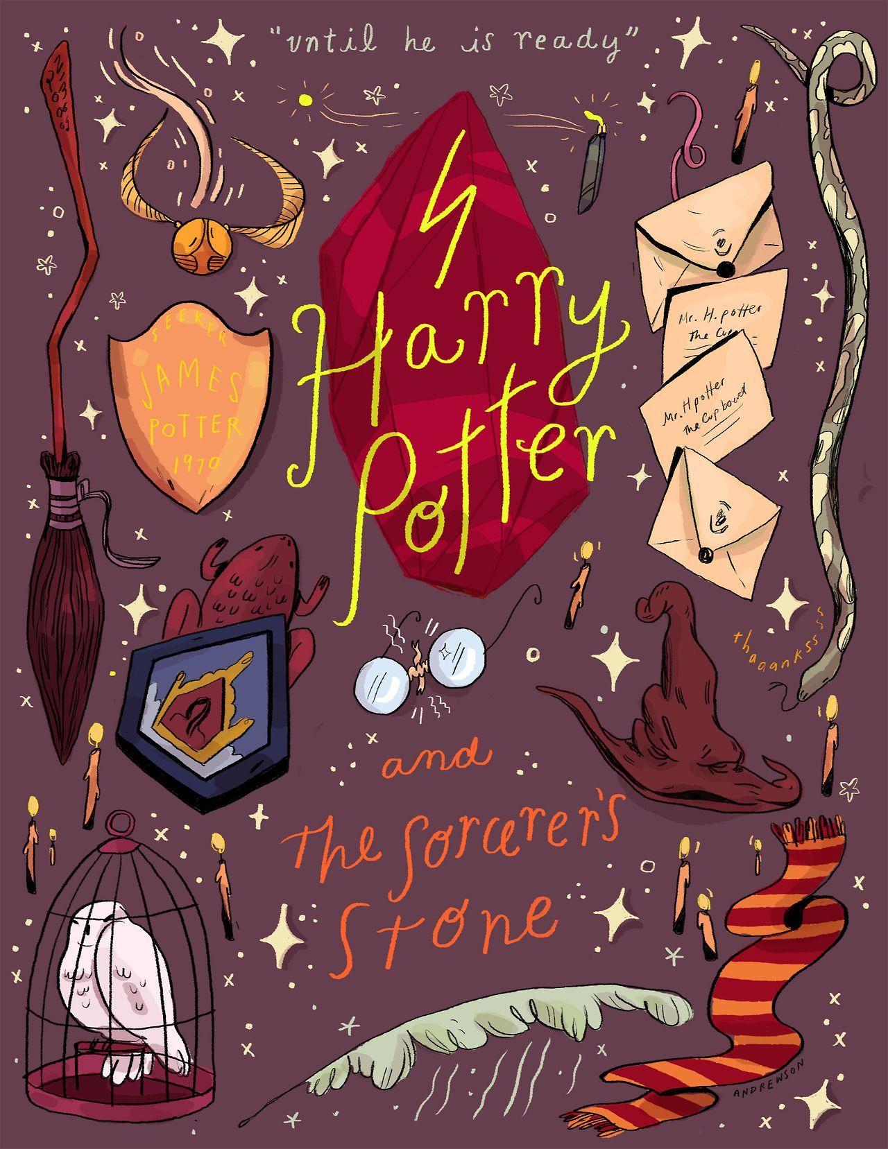 1280x1657 Harry Potter and Sorcerer's Stone (art by Natalie Andrewson). Books