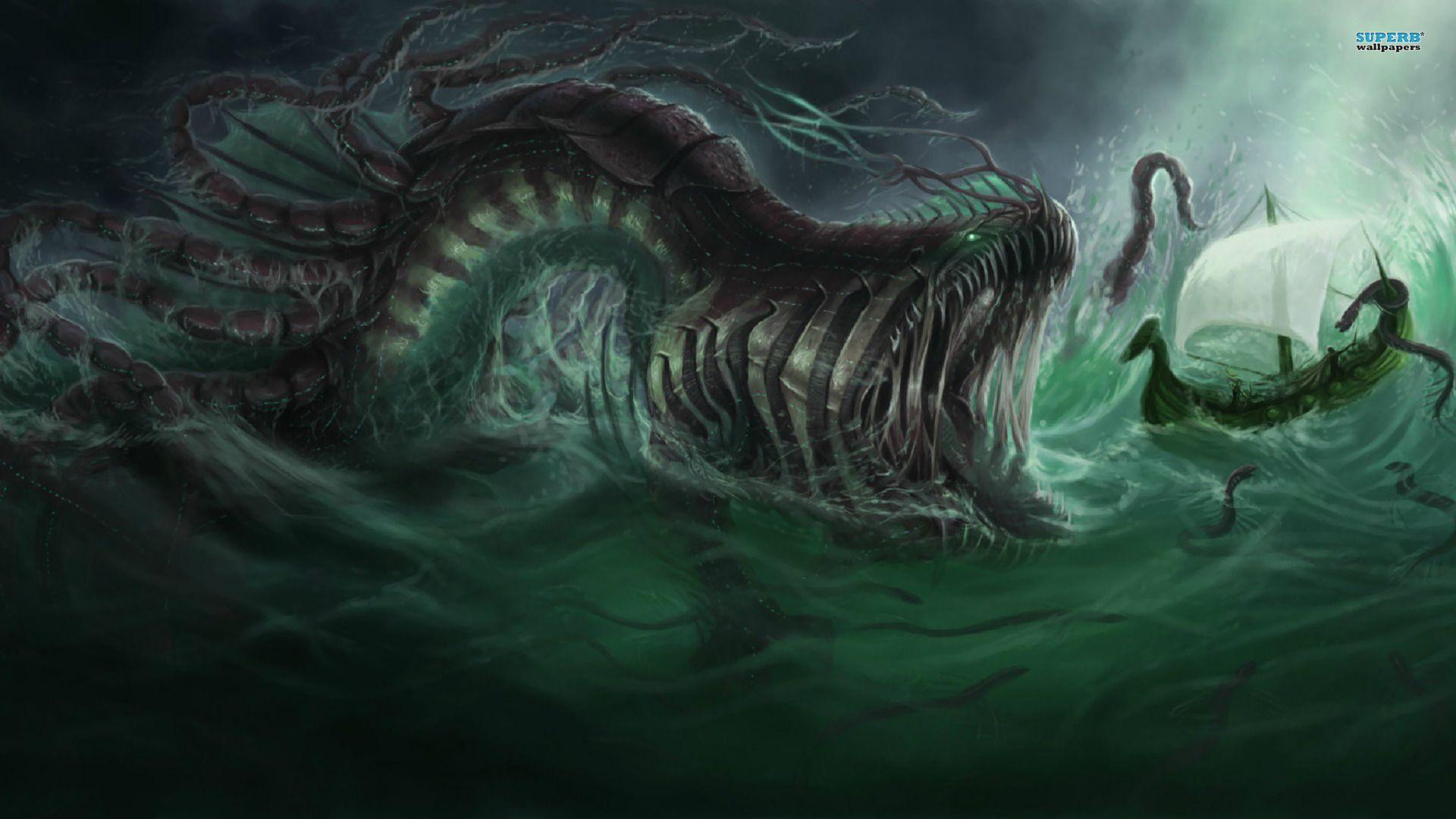 1920x1080 Sea Monster wallpaper. Sea monsters, Ocean monsters, Monster picture