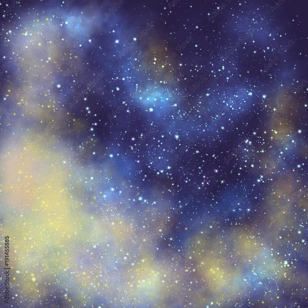 1000x1000 Abstract watercolor background galaxy space. Stars wallpaper for mobile application. Stock Illustration