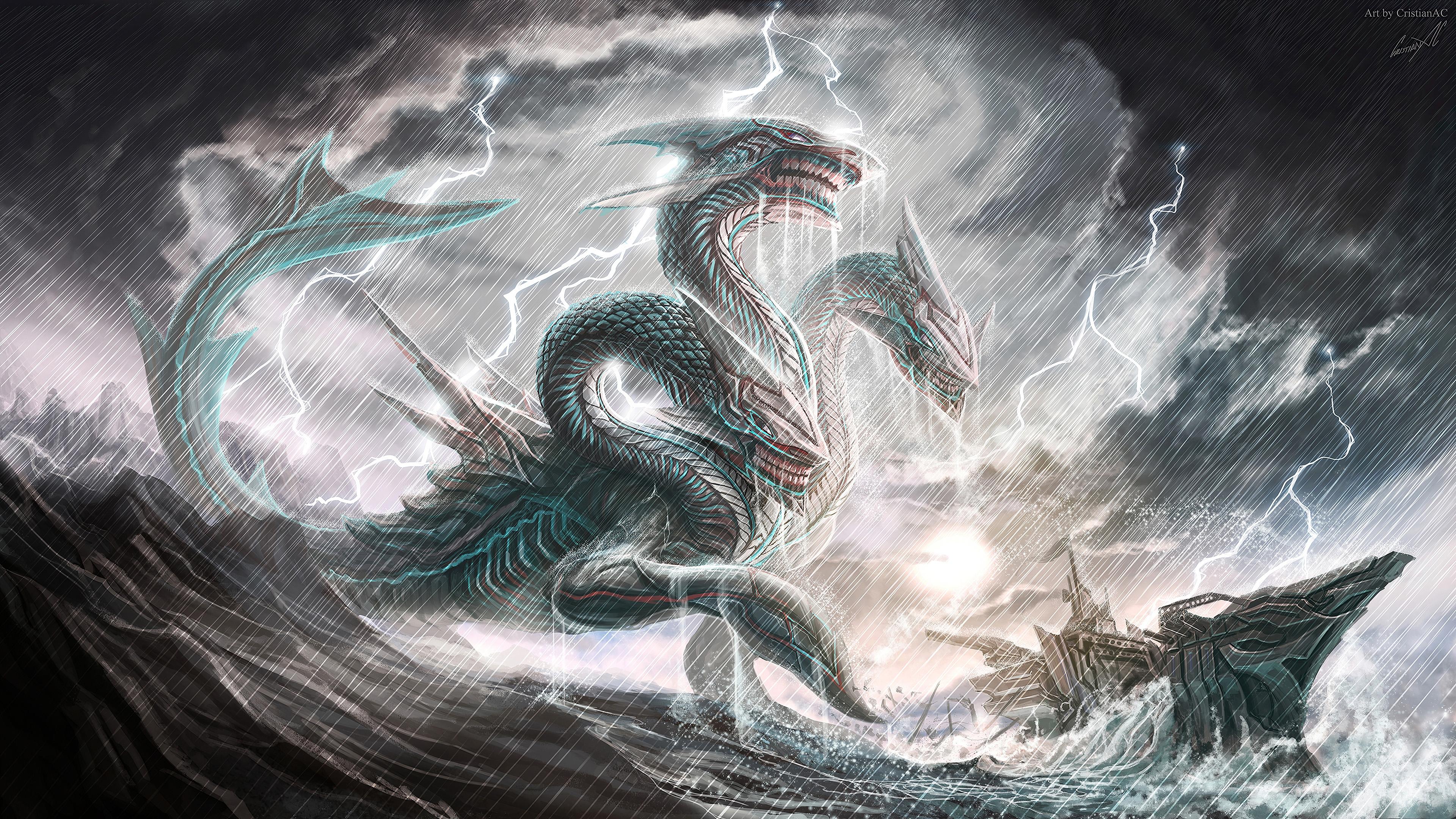 3840x2160 Sea monster Wallpaper