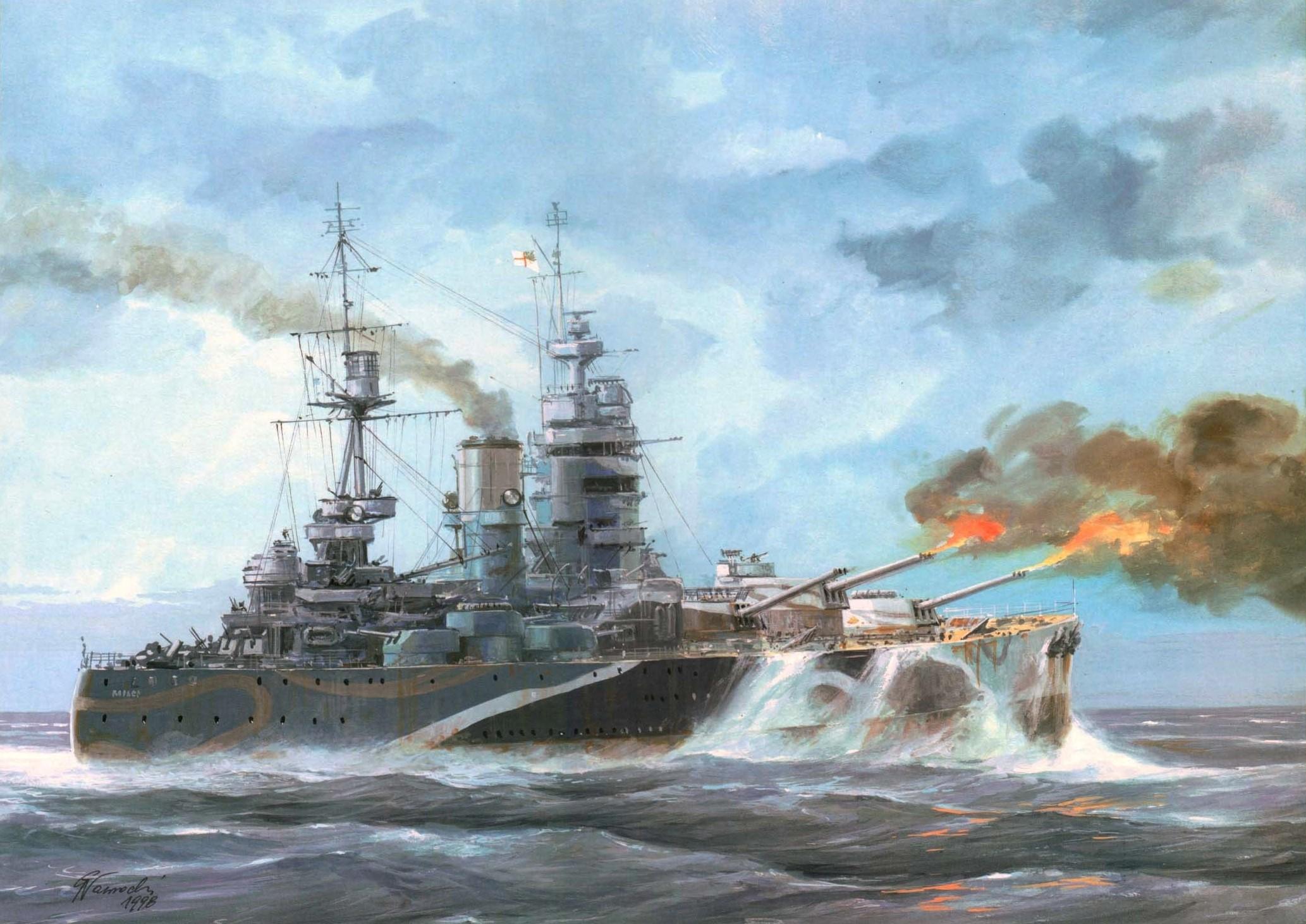 2066x1462 Rodney battleship royal navy, Ships, Painting Art Gallery HD Wallpaper