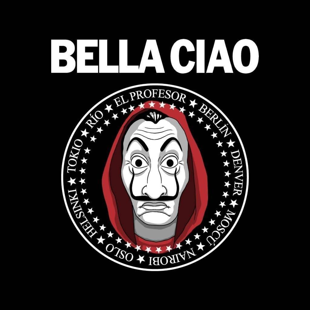 1024x1024 Download Money Heist Mask Bella Ciao Wallpaper