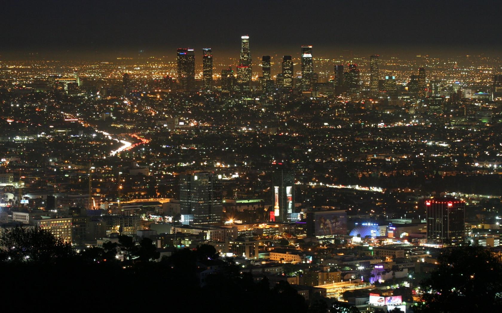 1680x1050 los angeles, night, view Wallpaper, HD City 4K Wallpaper, Image, Photo and Background