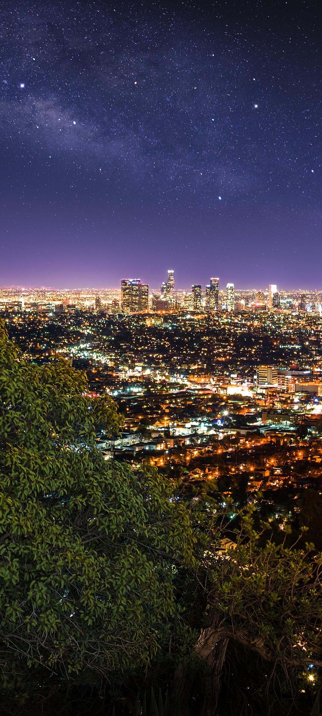 1080x2400 Los Angeles City Wallpaper 4K, Cityscape, City lights, World