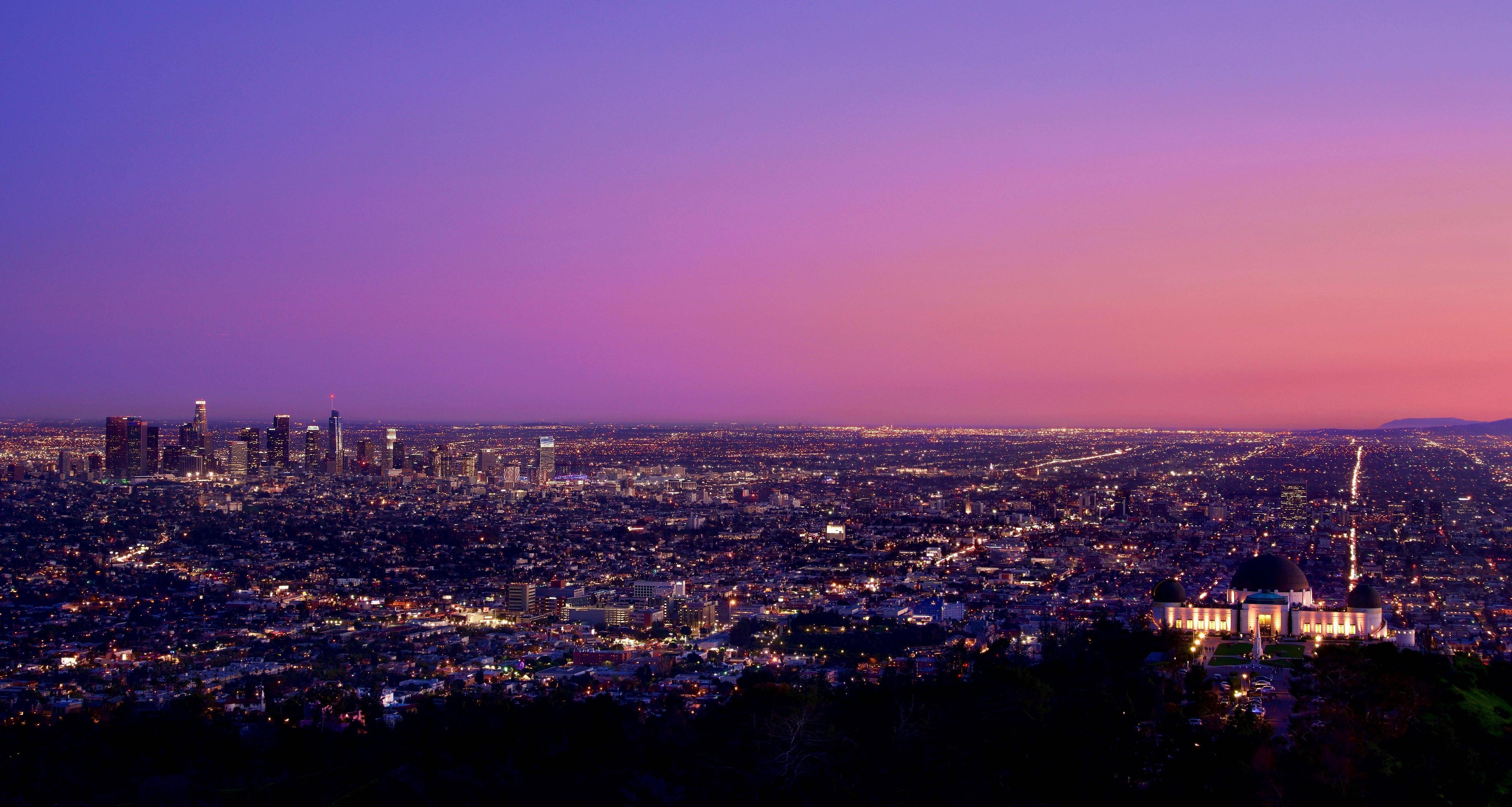 3976x2122 Los Angeles at Night Pink Sky 3840x2160202199 Resolution Wallpaper, HD City 4K Wallpaper, Image, Photo and Background