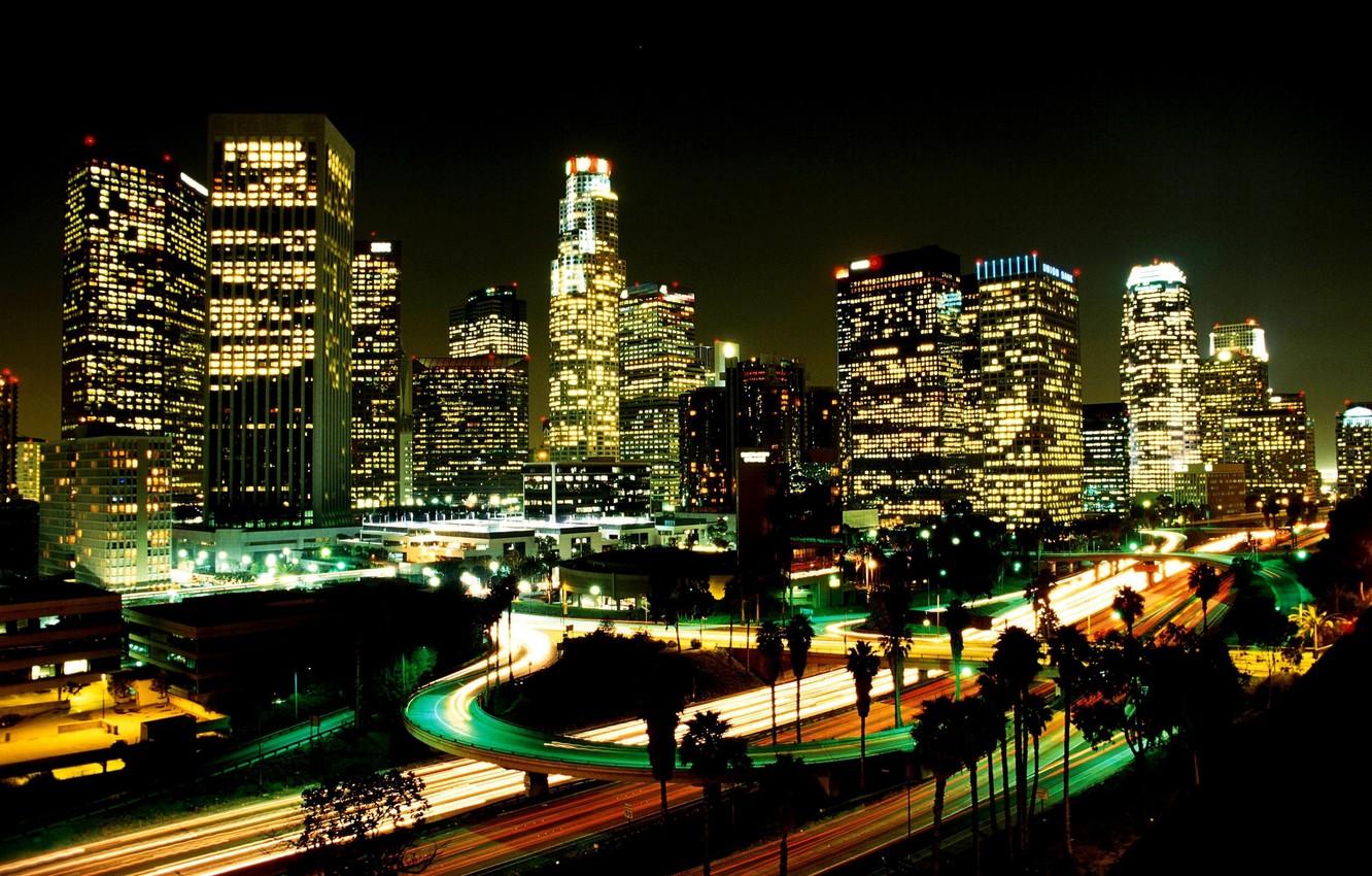 1332x850 Wallpaper night, lights, Los Angeles, night, usa, los angeles image for desktop, section город