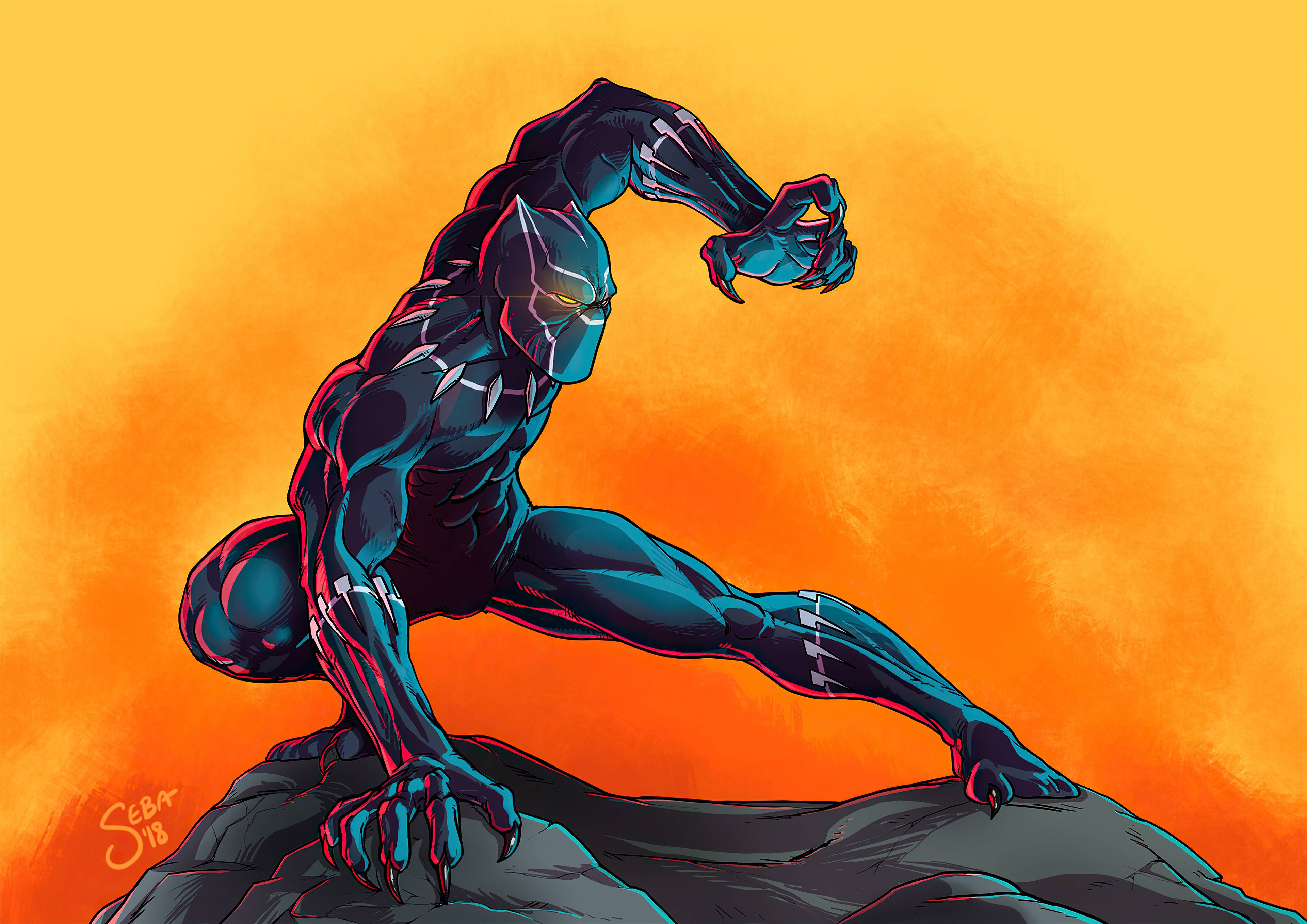 3840x2716 Black Panther Art Marvel Comic Wallpaper, HD Superheroes 4K Wallpaper, Image, Photo and Background