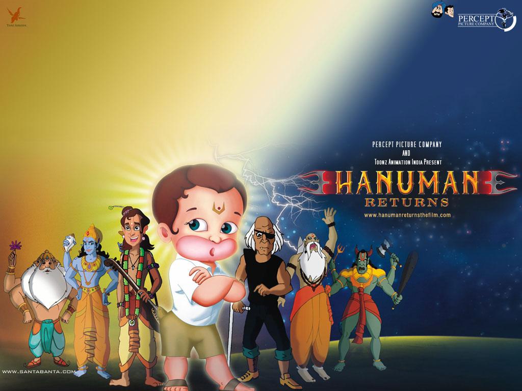 1024x768 Wallpaper Return of Hanuman Cartoons