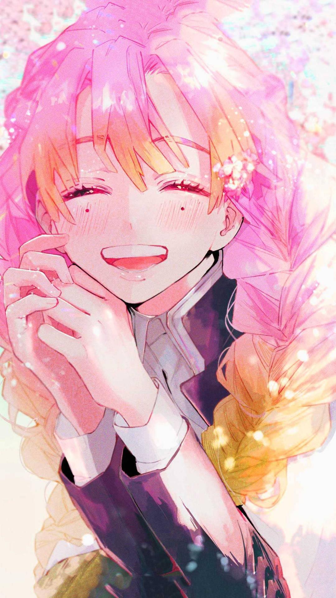 1080x1920 Download Mitsuri Kanroji Smile Wallpaper