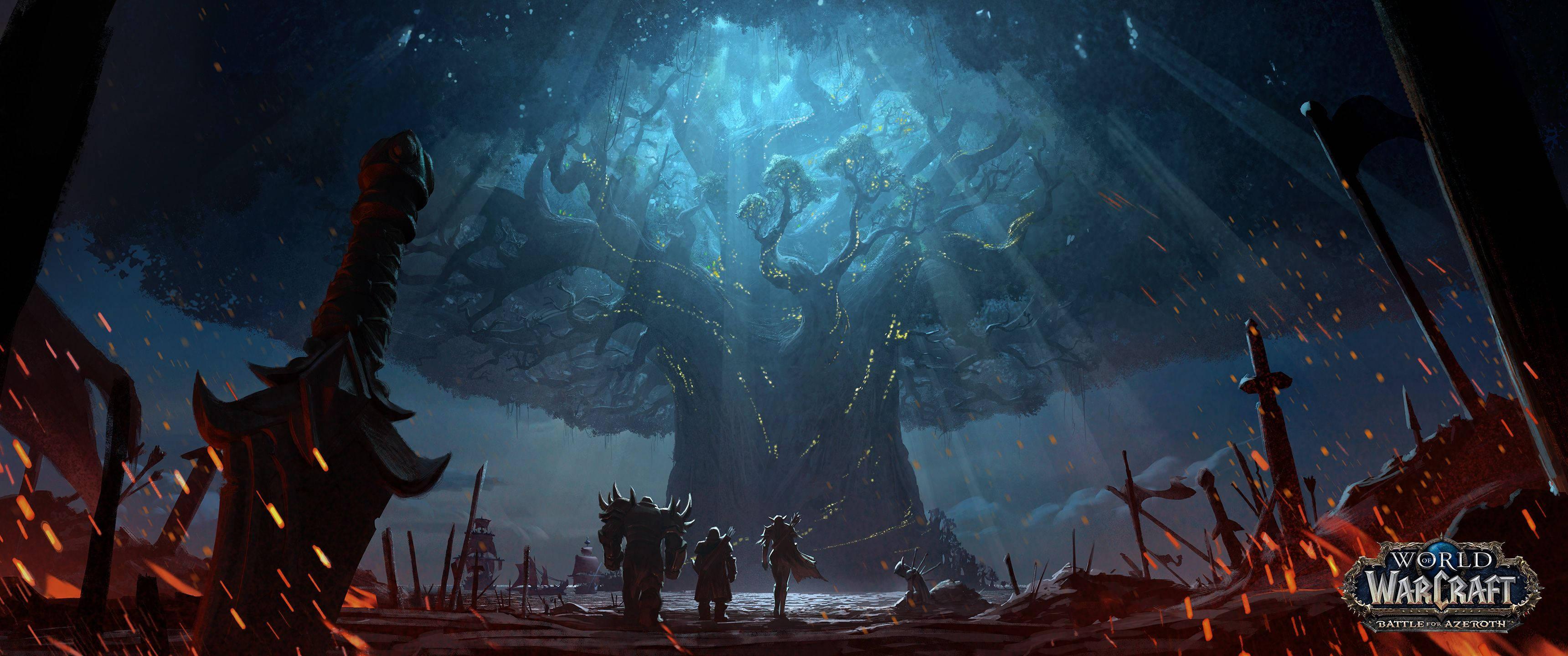 3440x1440 Download Wow Burning Of Teldrassil Wallpaper