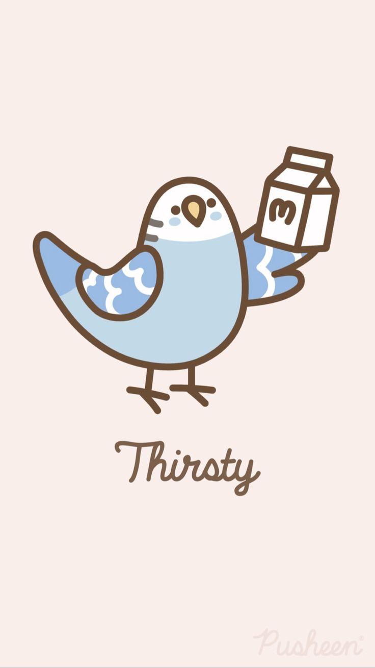 736x1308 Pusheen the cat iphone wallpaper parakeet bird. iPhone wallpaper cat, Pusheen cute, Pusheen cat