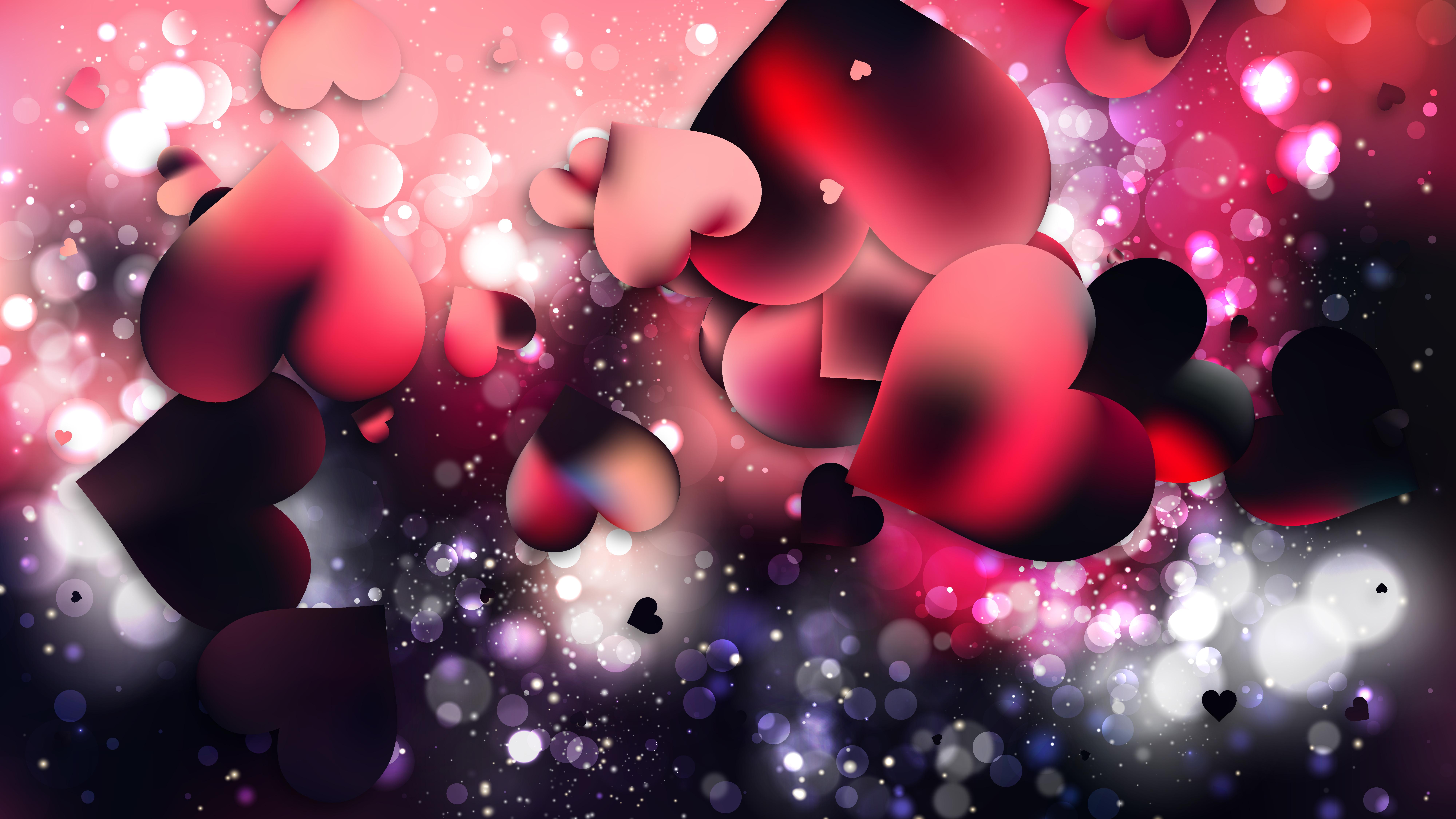 8000x4500 Free Pink and Black Valentine Background Illustrator