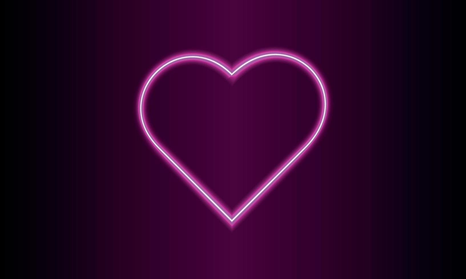 1633x980 A neon heart on a dark background. Valentine's Day, love