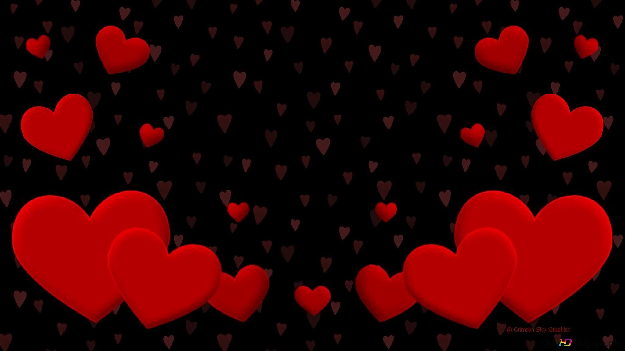 2048x1152 Valentine's day hearts background 2K wallpaper download