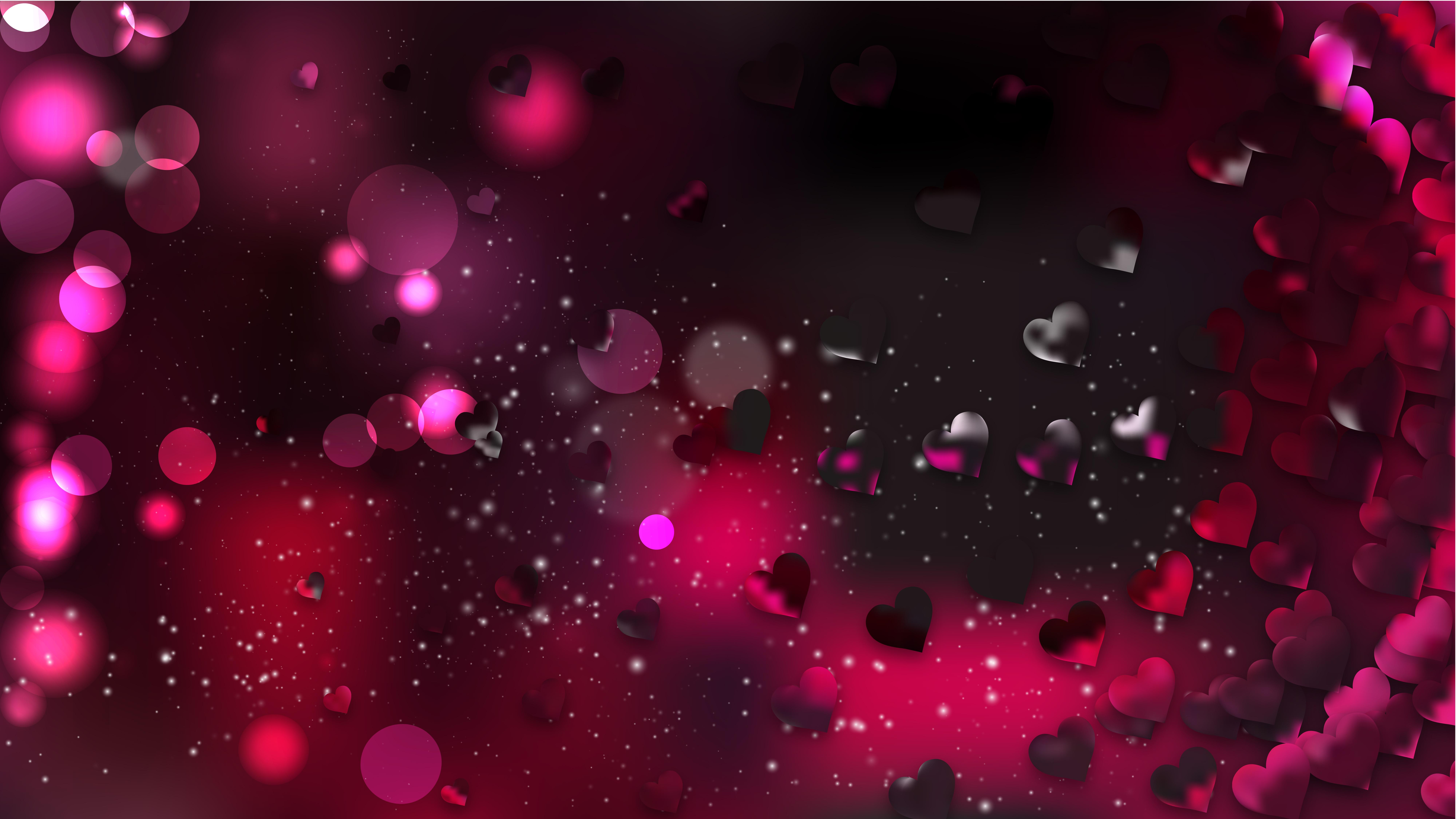8000x4500 Free Pink and Black Valentine Background