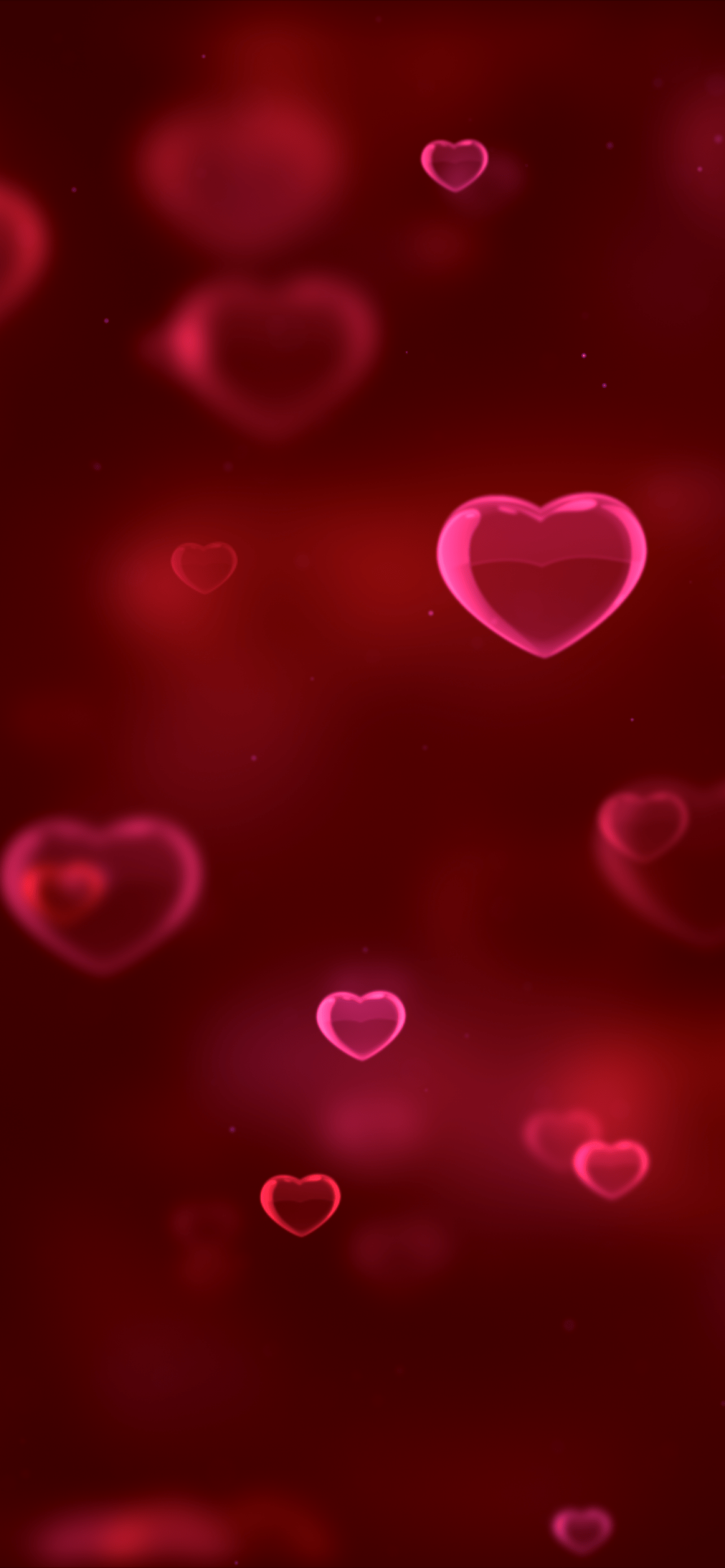 1284x2778 Red hearts Wallpaper 4K, Bokeh, Red background, Abstract