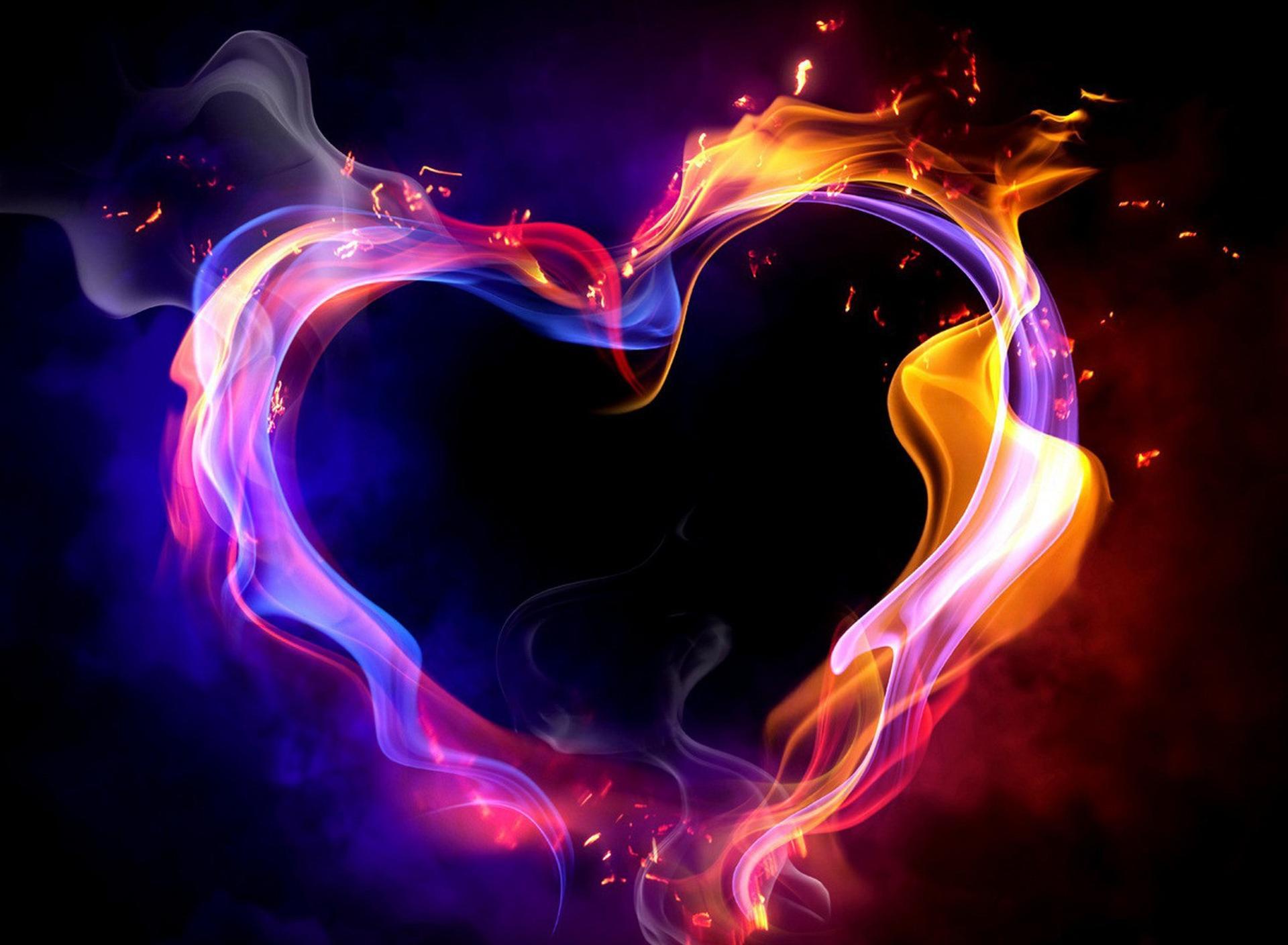 1920x1408 Heart on fire HD Valentine's Day wallpaper