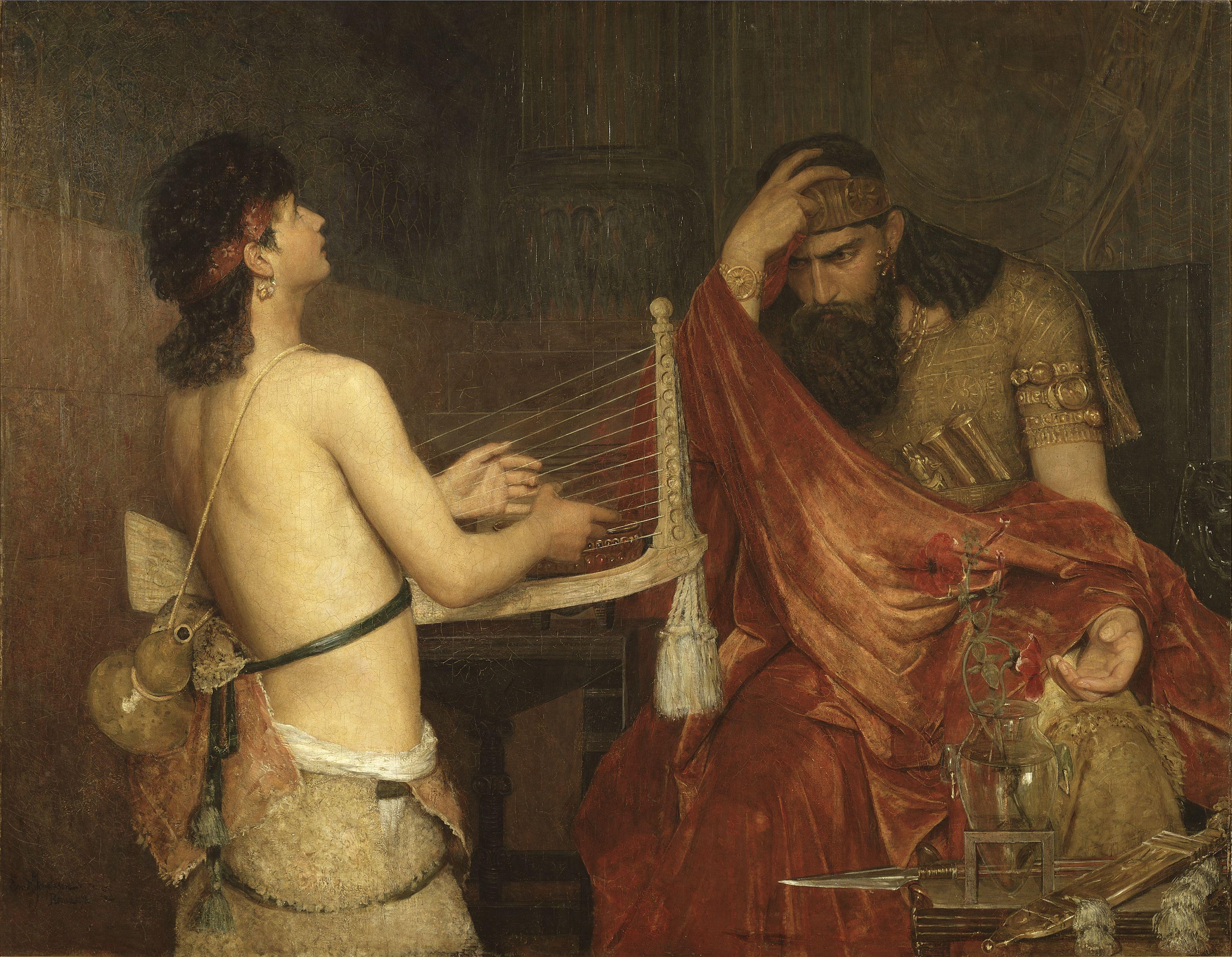3526x2740 David and Saul by Ernst Josephson, 1878. David and saul, Fine art prints, Oil on canvas