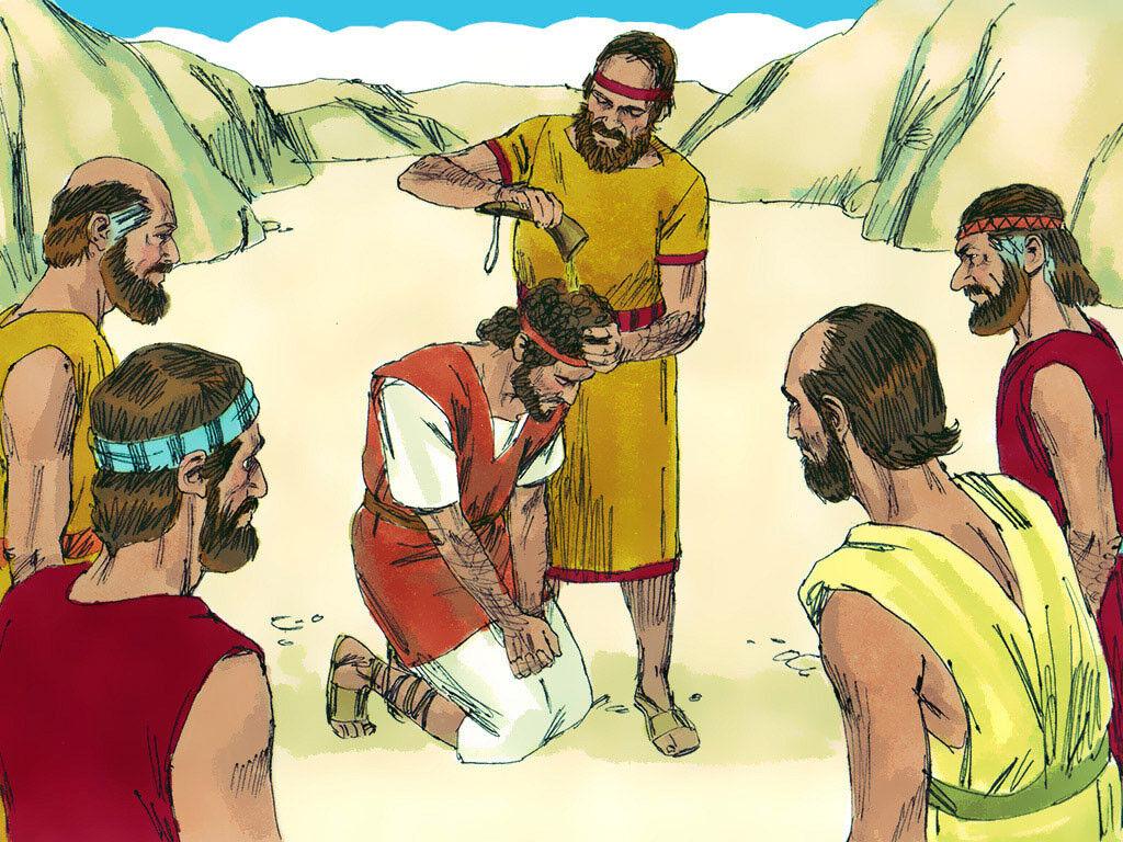 1024x768 FreeBibleimage - King David brings the Ark to Jerusalem - David learns how he must bring the Ark to Jerusalem (2 Samuel 5:1: 1 Chronicles 15)
