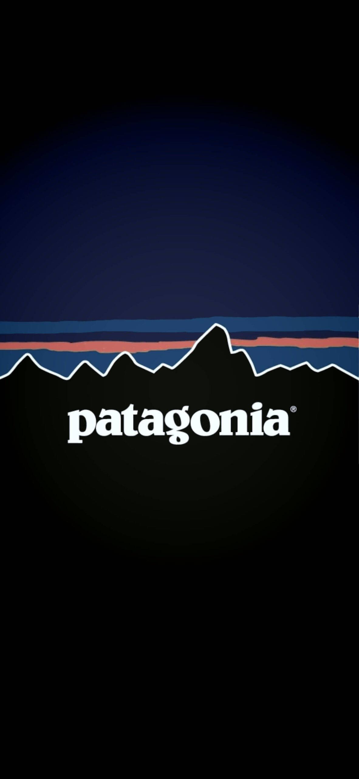 1182x2560 Download Patagonia Black And Blue Logo Wallpaper