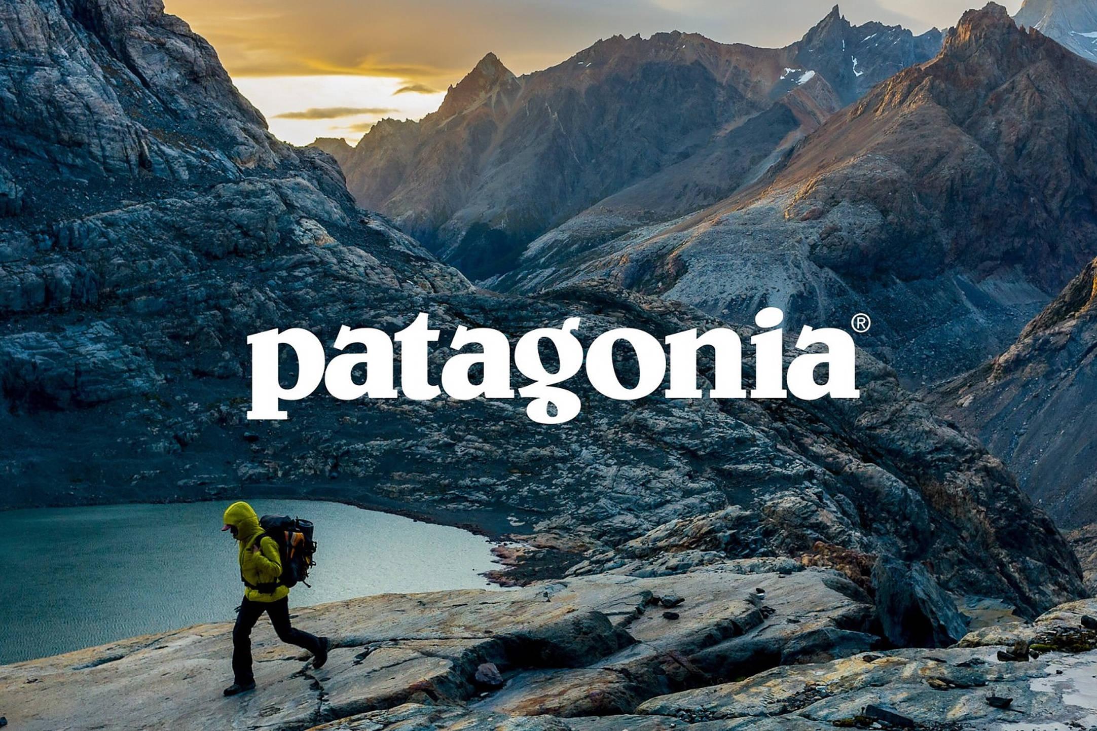 2164x1442 Download Patagonia Mountain Logo With Person Wallpaper