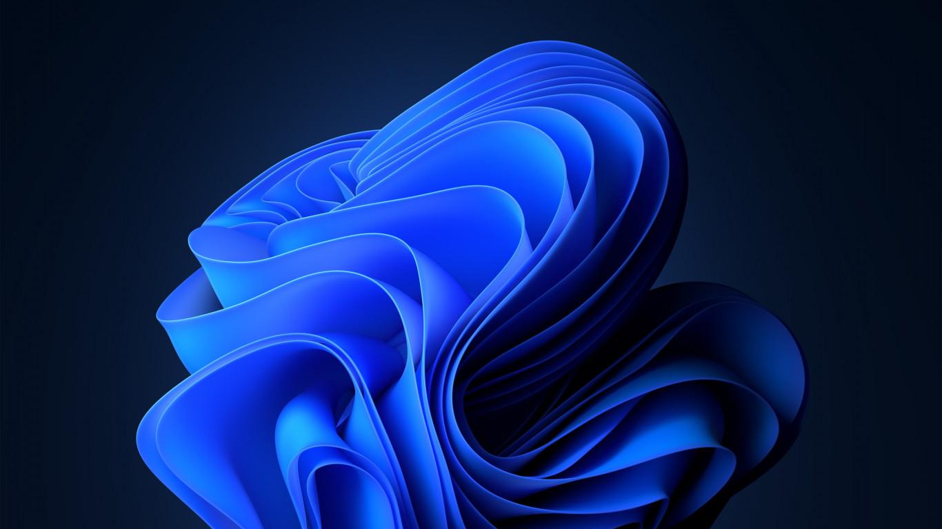 1366x768 Download wallpaper: Windows 11 blue abstract 1366x768