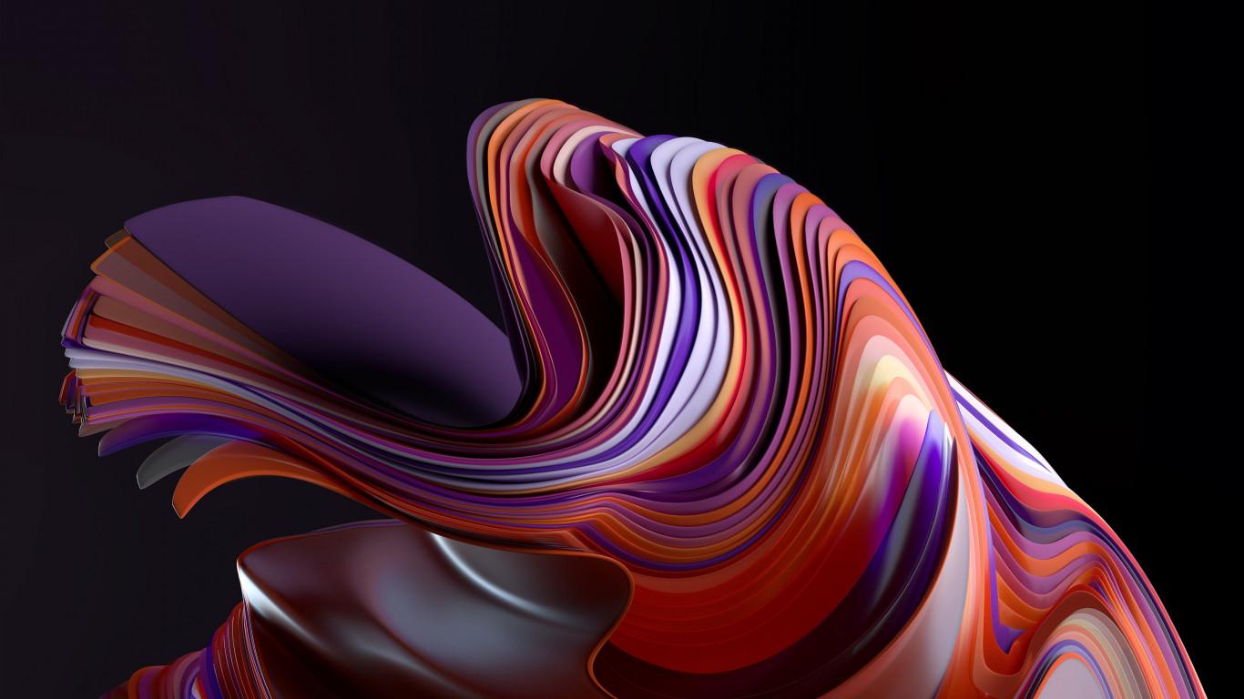 1366x768 Download wallpaper: Windows 11 3D Abstract 1366x768