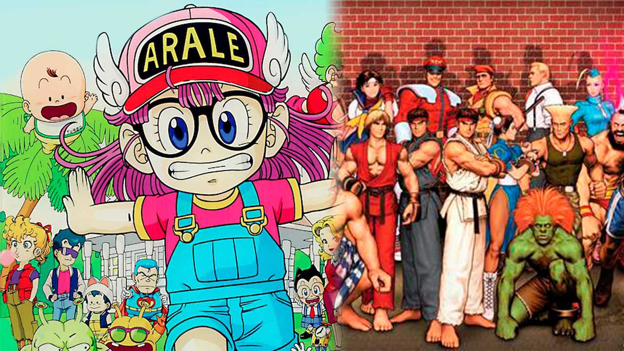 1280x720 Dr. Slump: Ilustración imagina a los personajes del anime como luchadores de Street Fighter. Código Espagueti
