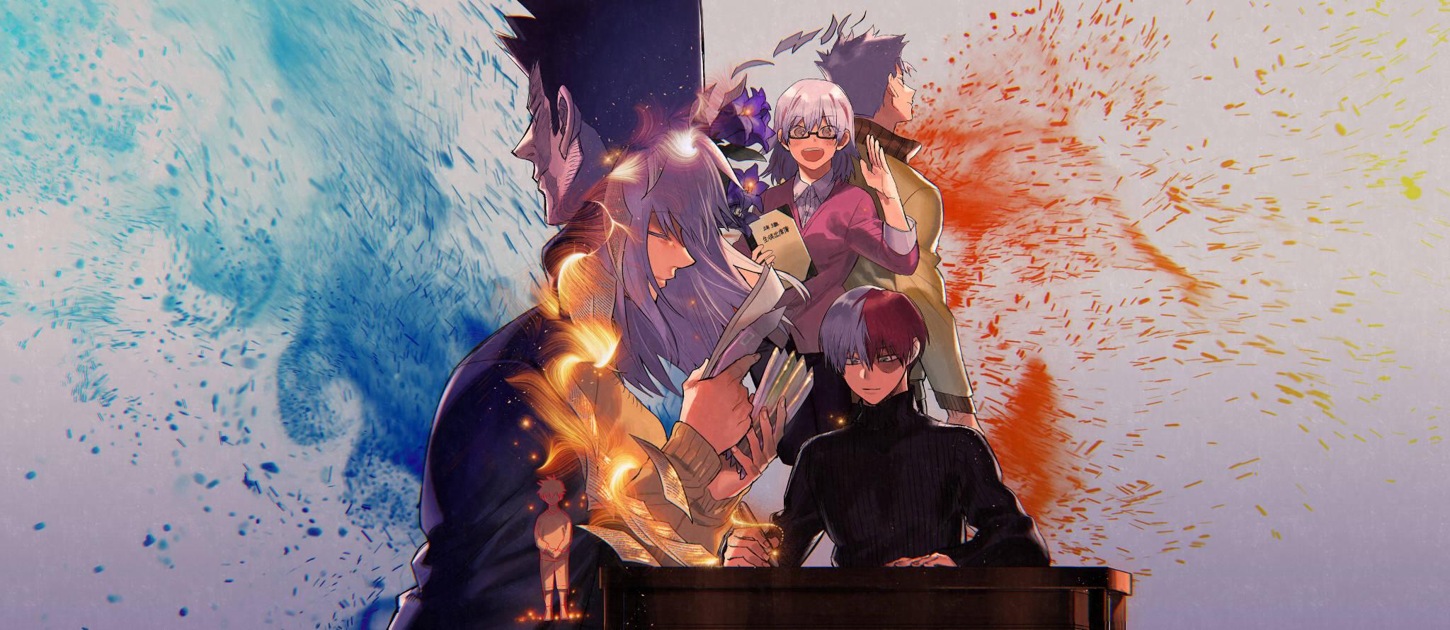 2048x890 Download Todoroki Family Widescreen Artwork Wallpaper