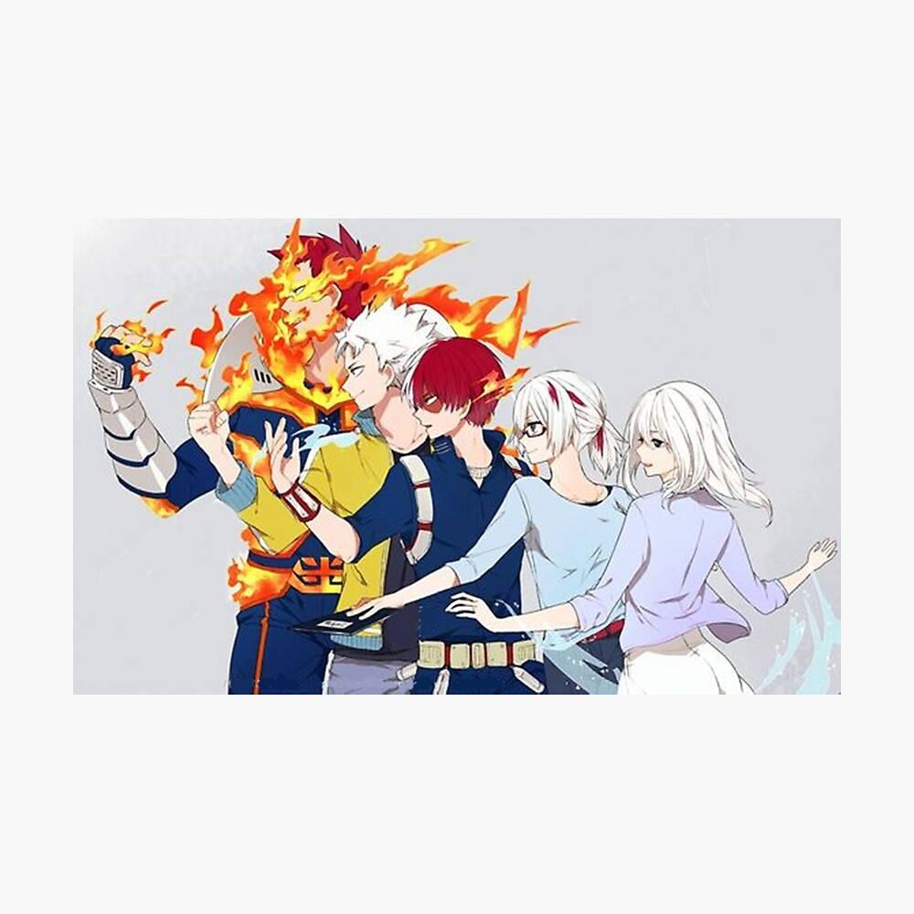 1000x1000 Download Todoroki Family Superpowers Wallpaper